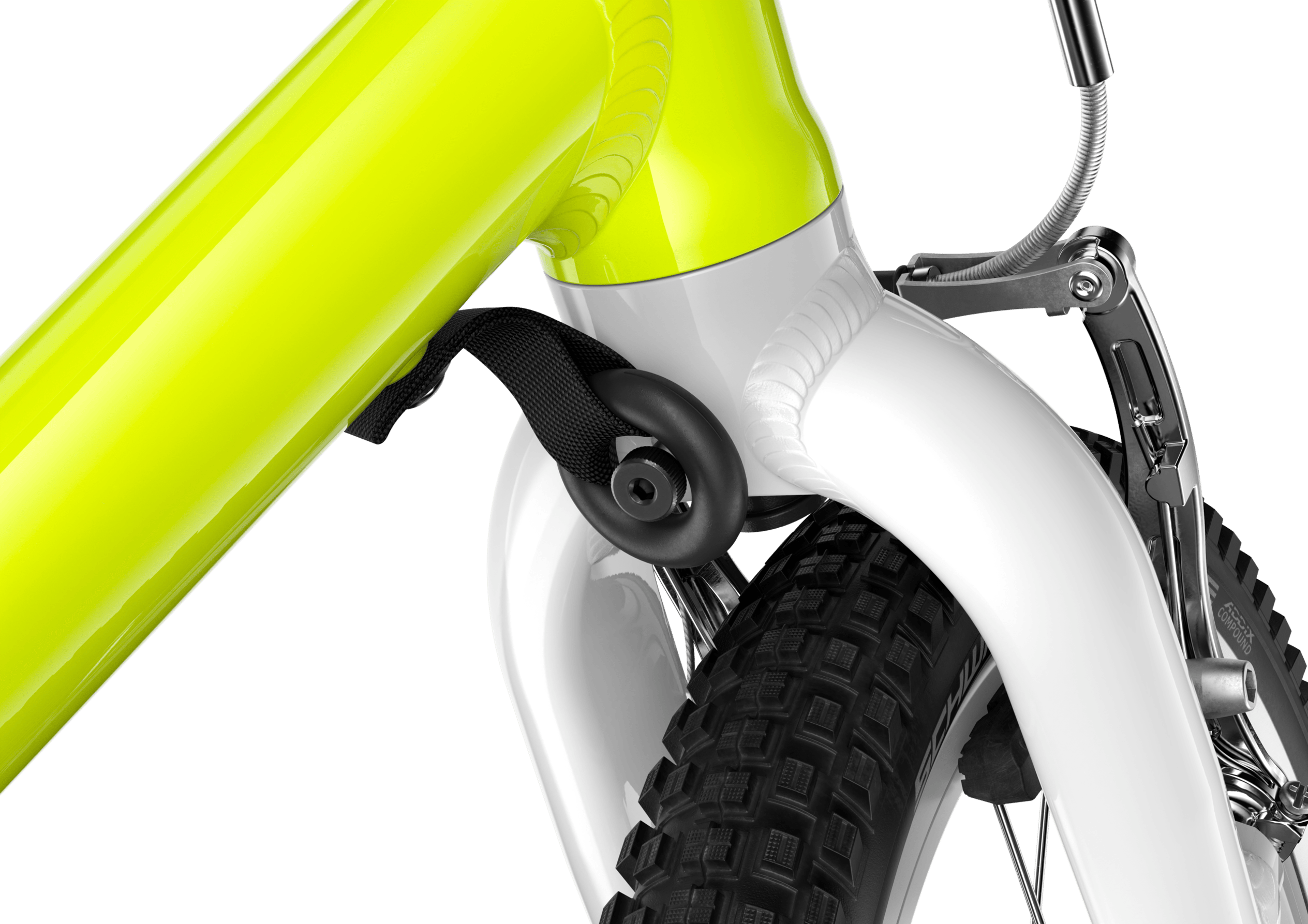 Detailaanzicht van de stuurbegrenzer van de woom GO 3-kinderfiets