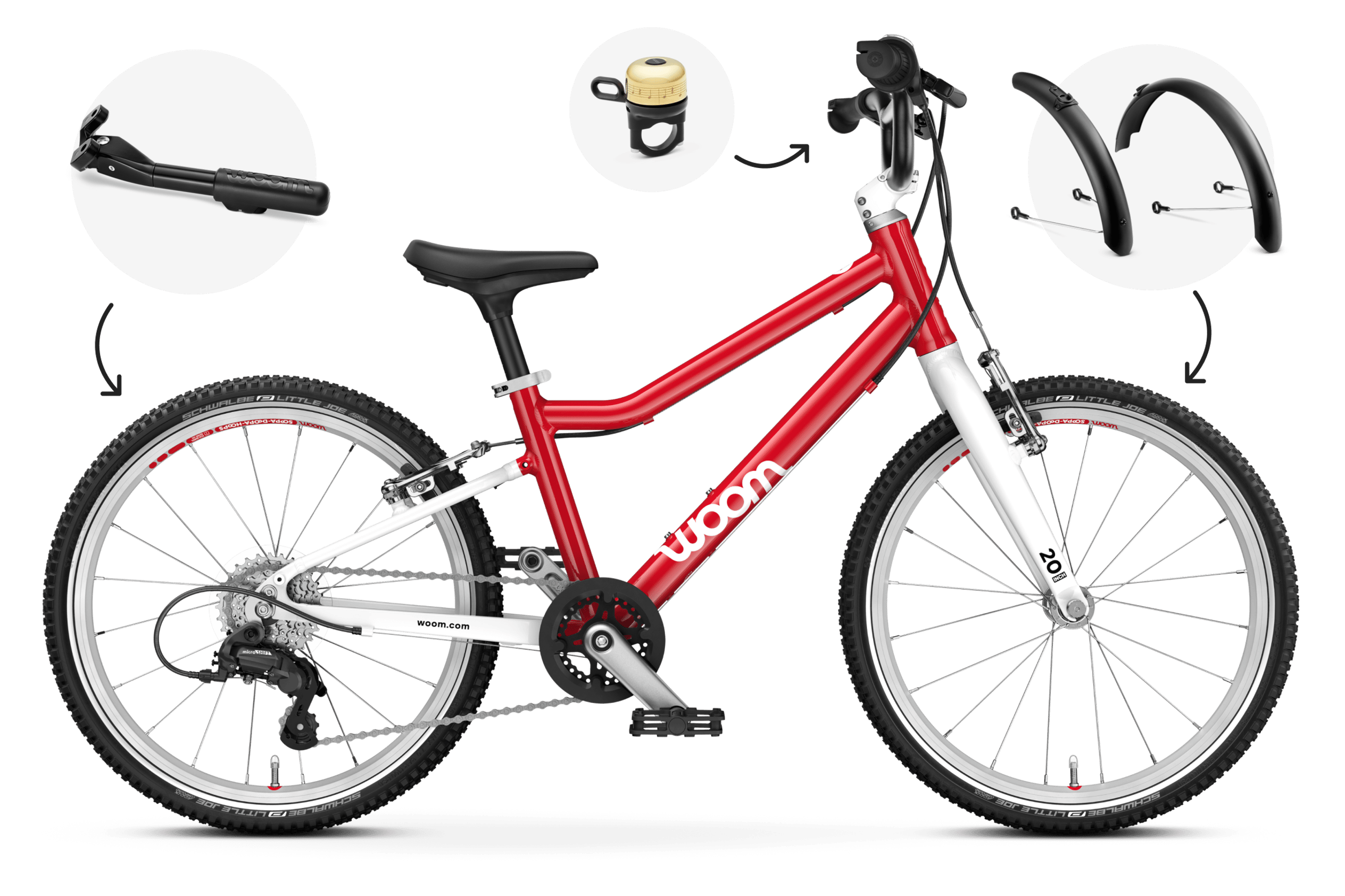 Profile view of the woom GO 4 bike for children aged 6 years and up