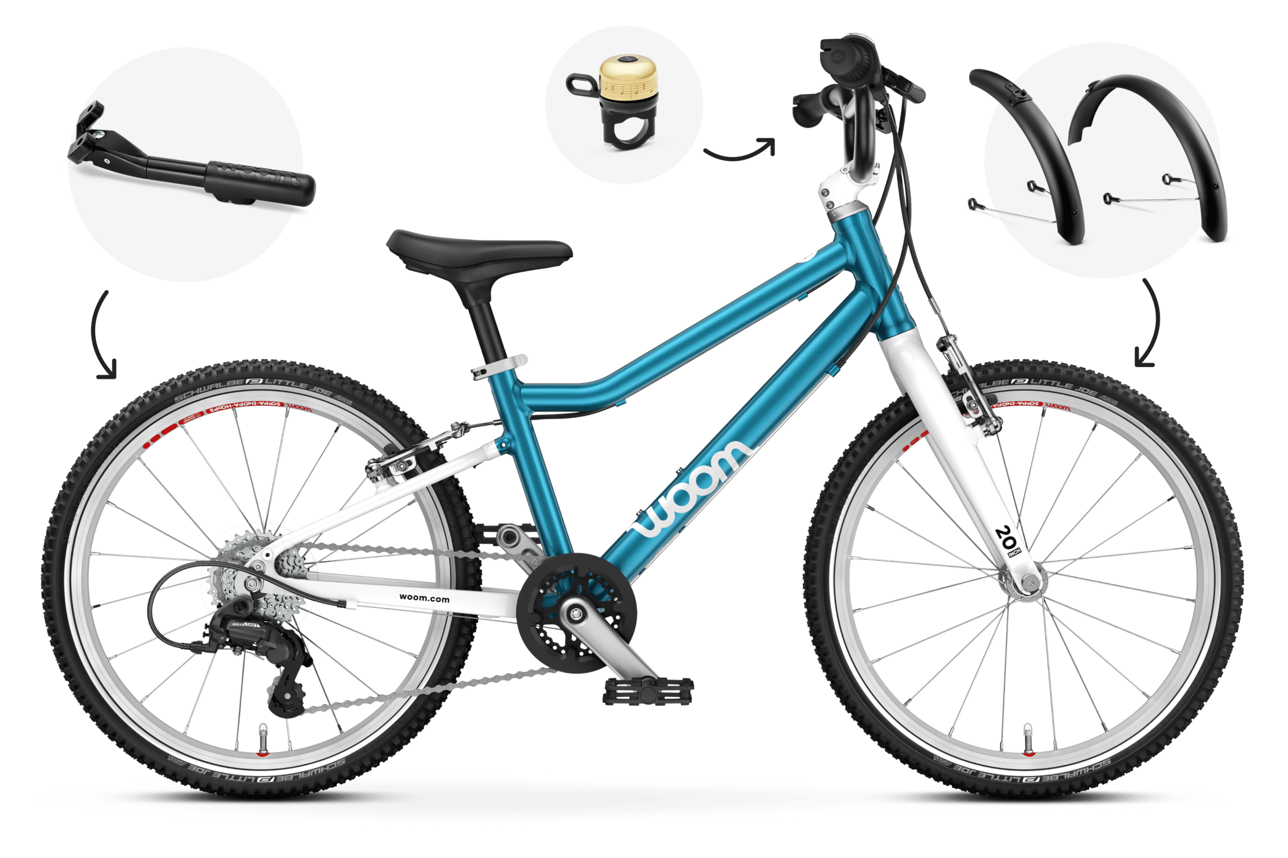 woom GO 4 børnecyklen set fra siden, egnet til børn fra 6 år og op