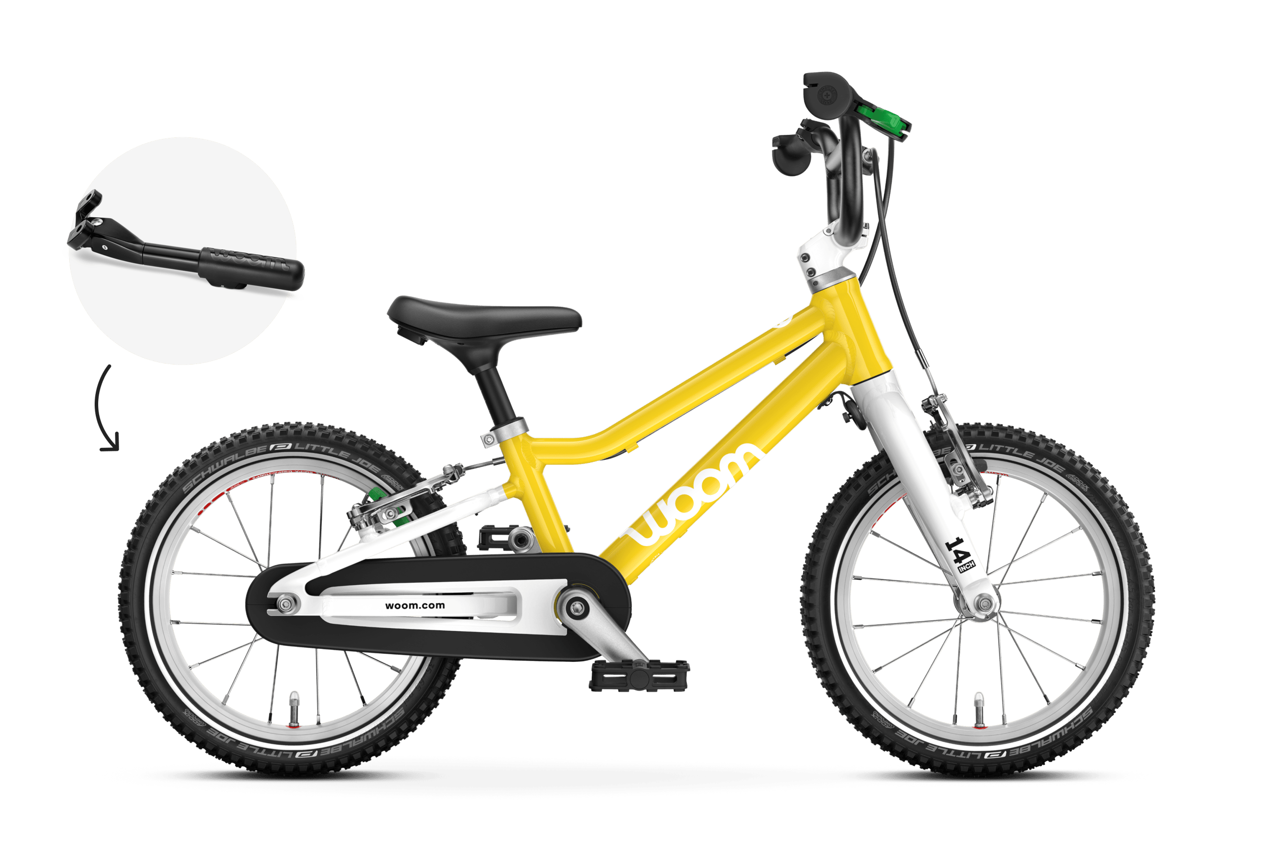 Seitenansicht des Kinderfahrrads woom GO 2 für Kinder ab drei Jahren