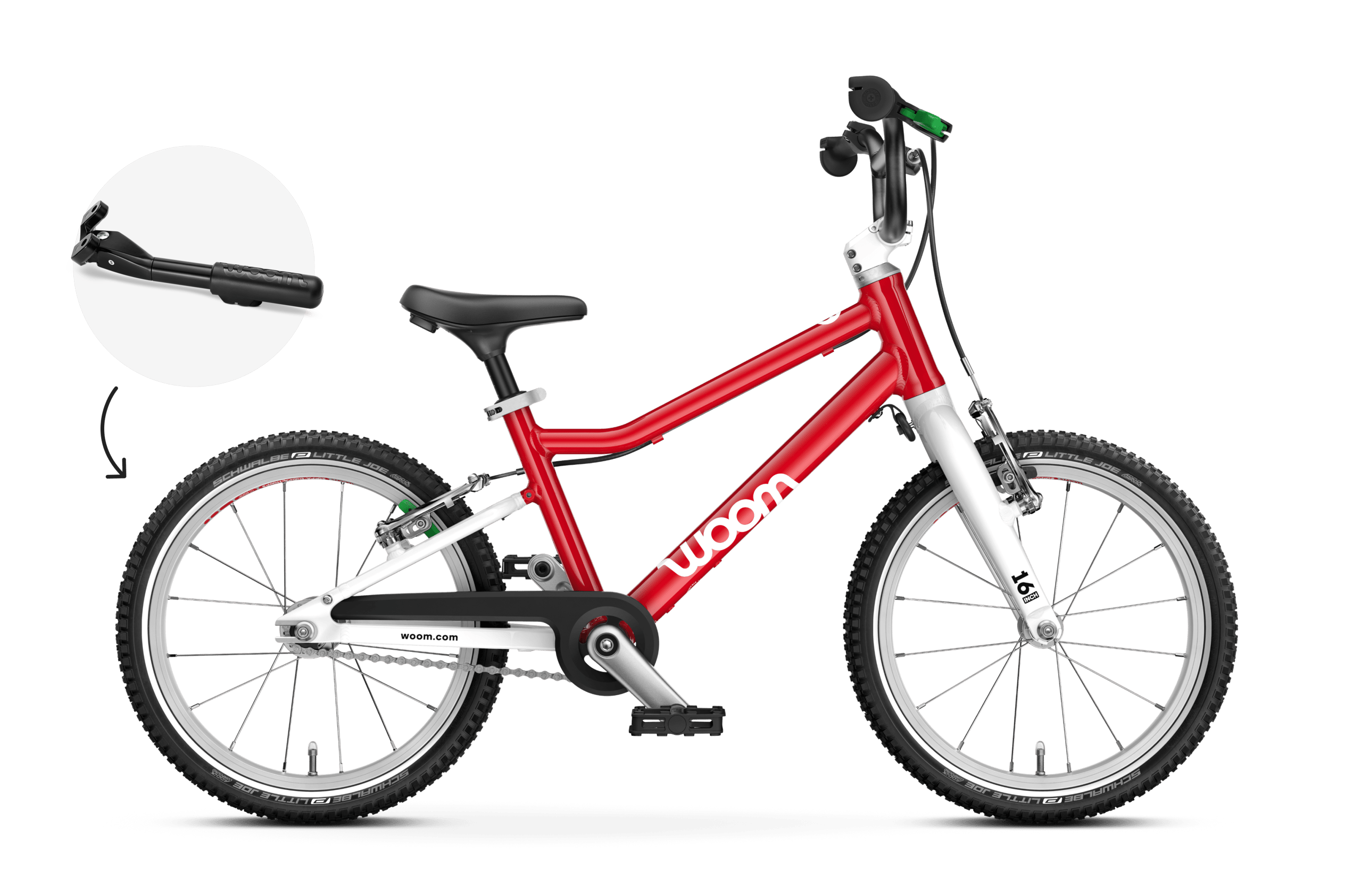 Profile view of the woom GO 3 bike for children aged 4 years and up