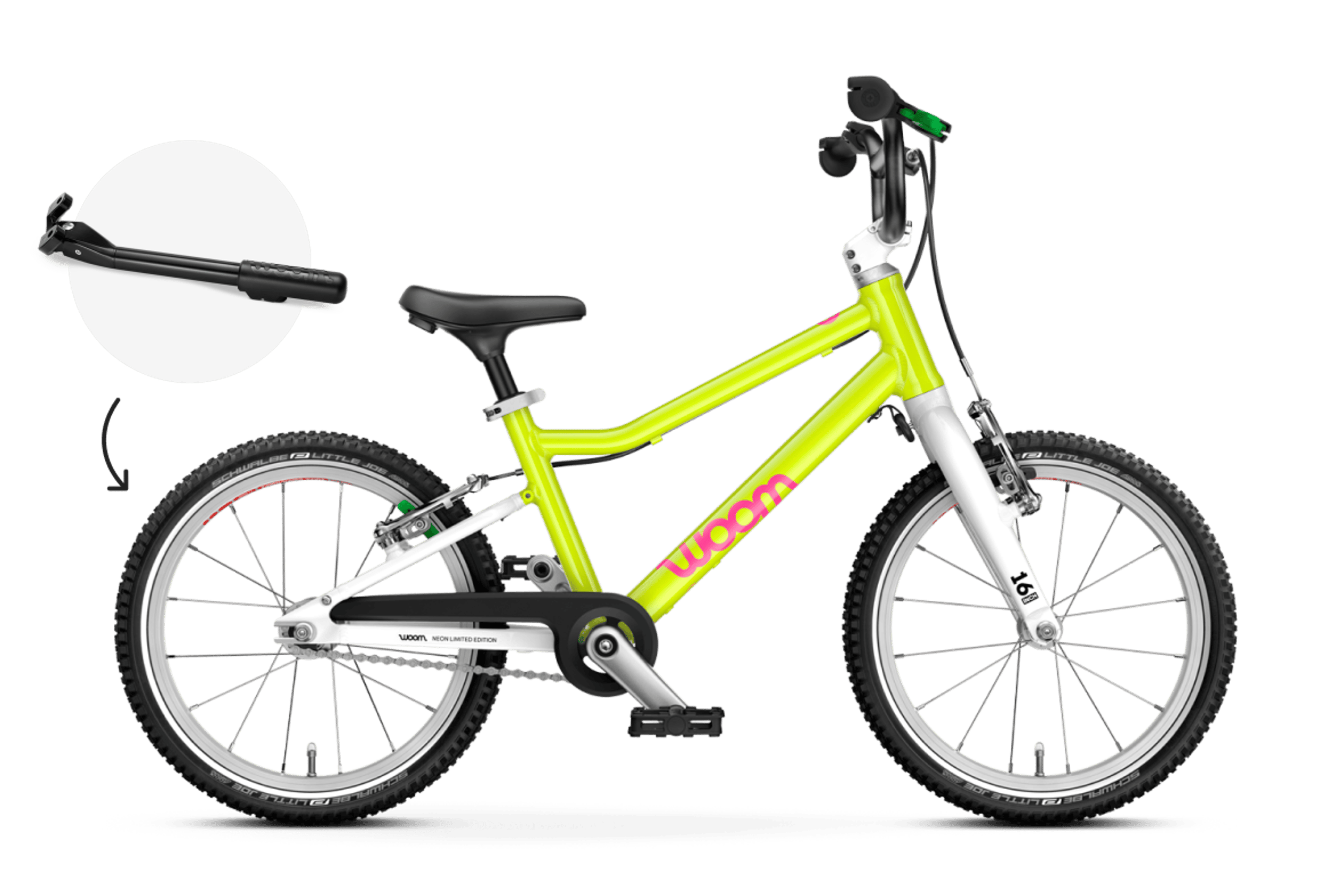 Profile view of the woom GO 3 bike for children aged 4 years and up