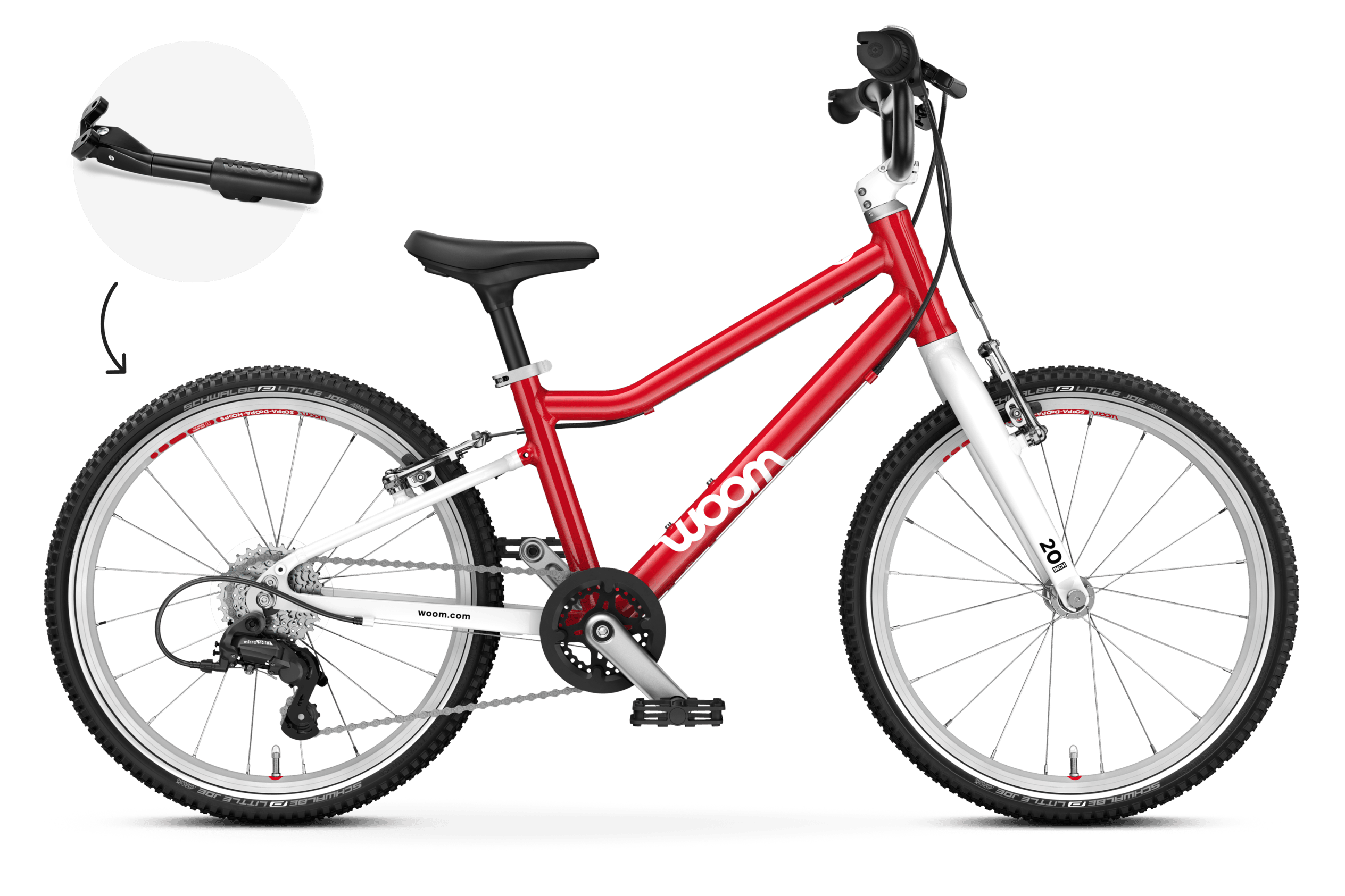 Profile view of the woom GO 4 bike for children aged 6 years and up