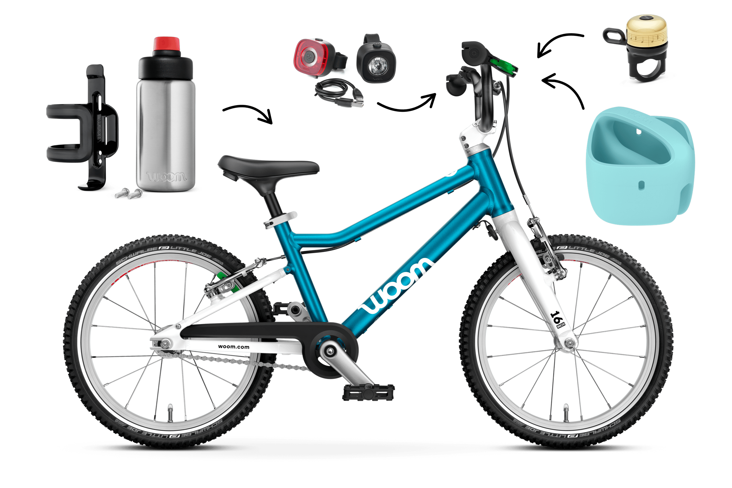 Profile view of the woom GO 3 bike for children aged 4 years and up
