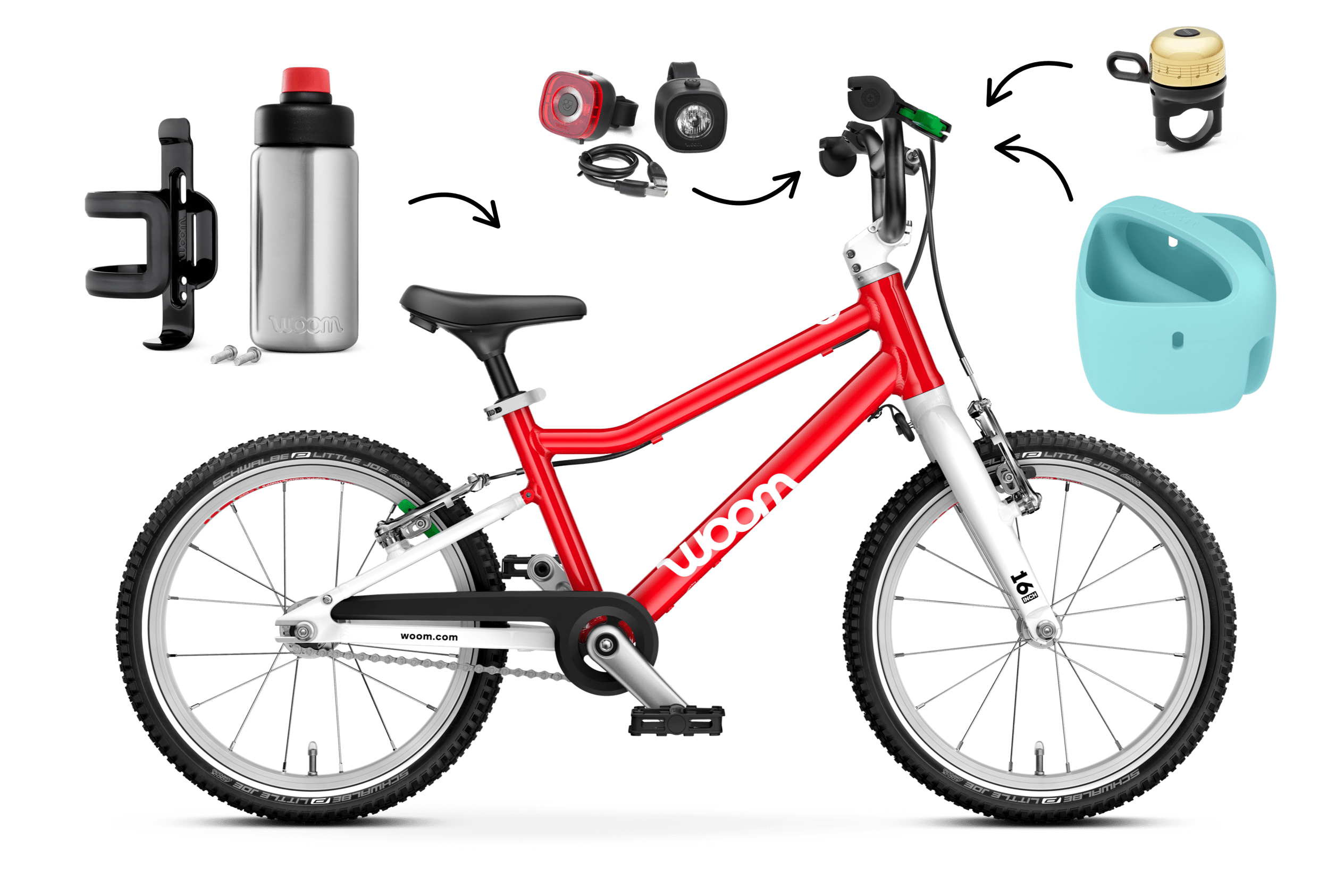 Profile view of the woom GO 3 bike for children aged 4 years and up