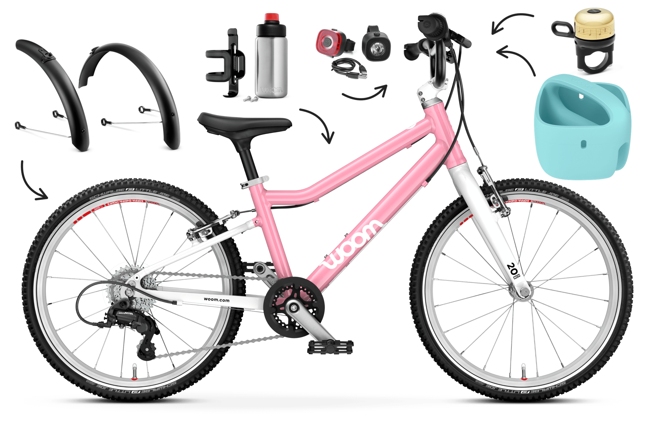 Profile view of the woom GO 4 bike for children aged 6 years and up