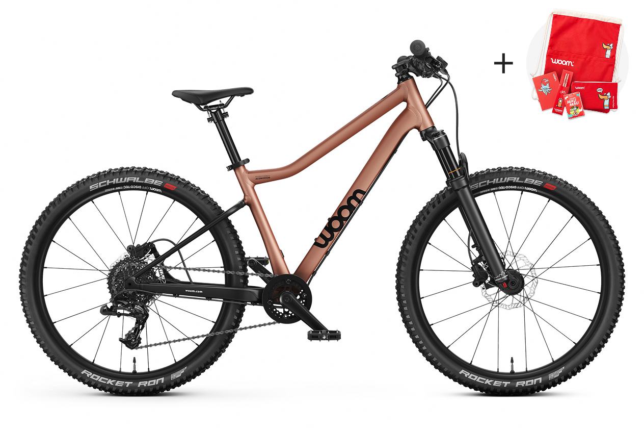 Profile view of the woom OFF AIR 5 mountain bike for children aged 7 years and up.