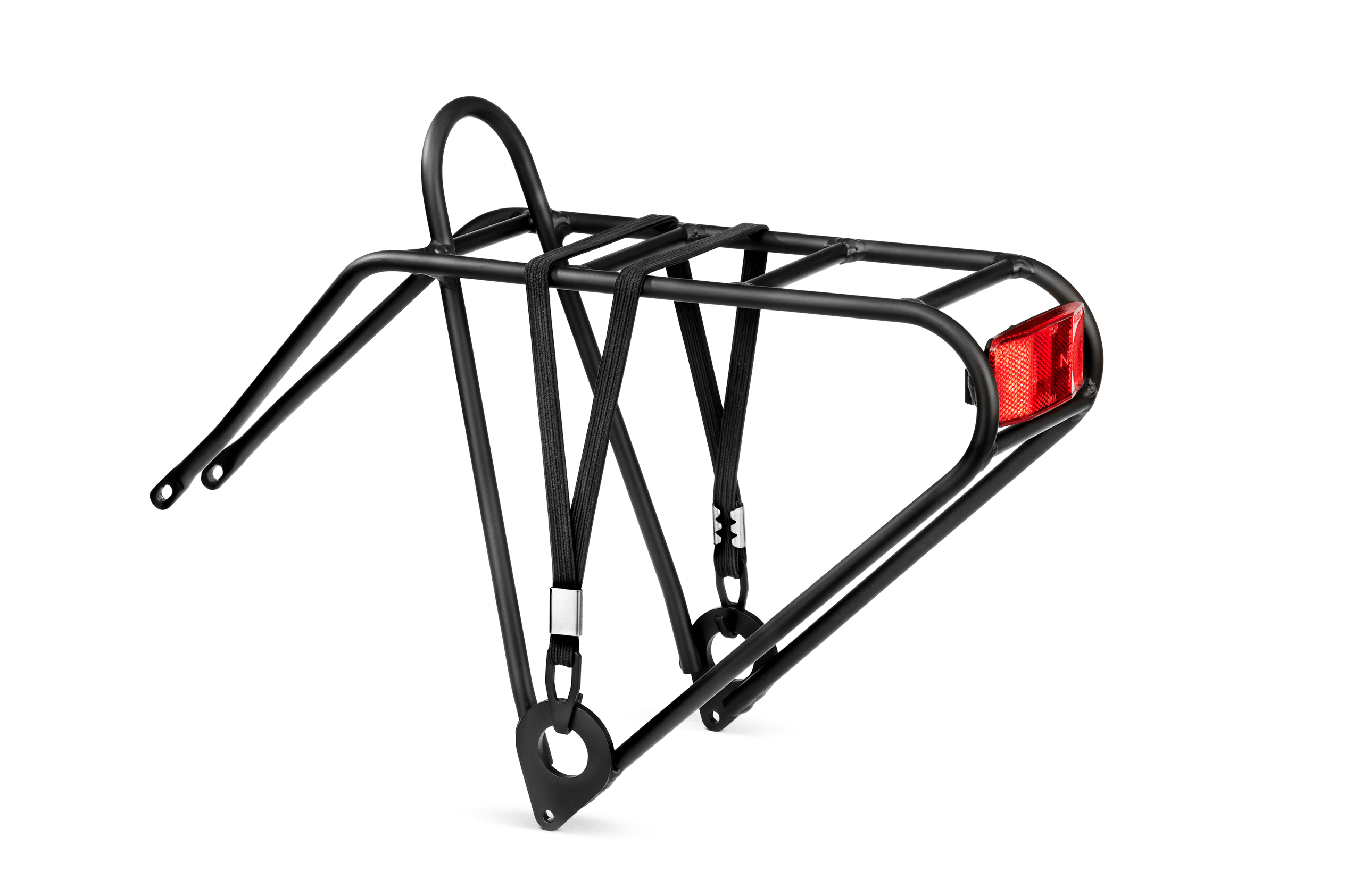Side view of the black PICK UP luggage rack from woom.