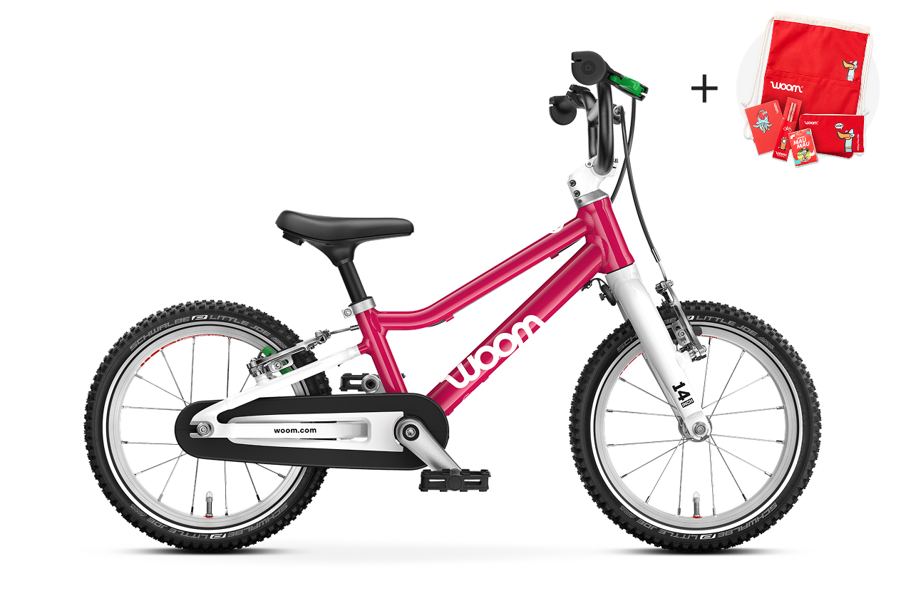 Vue latérale du vélo woom GO 2 pour les enfants dès trois ans