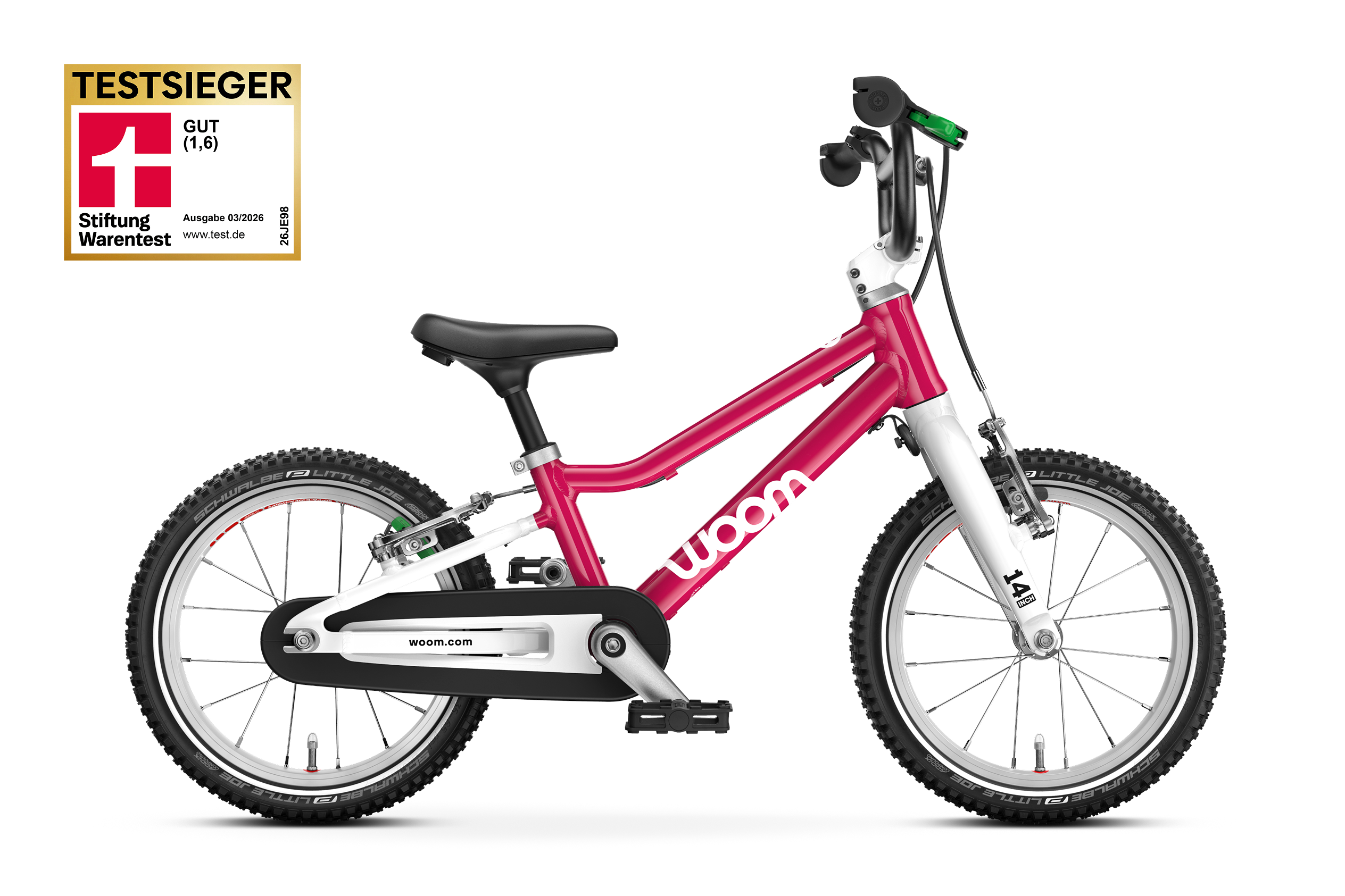 Seitenansicht des Kinderfahrrads woom GO 2 für Kinder ab drei Jahren