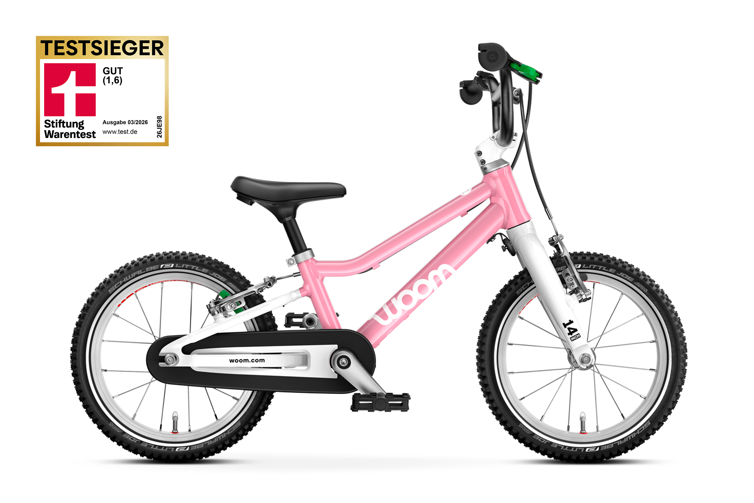 Seitenansicht des Kinderfahrrads woom GO 2 für Kinder ab drei Jahren