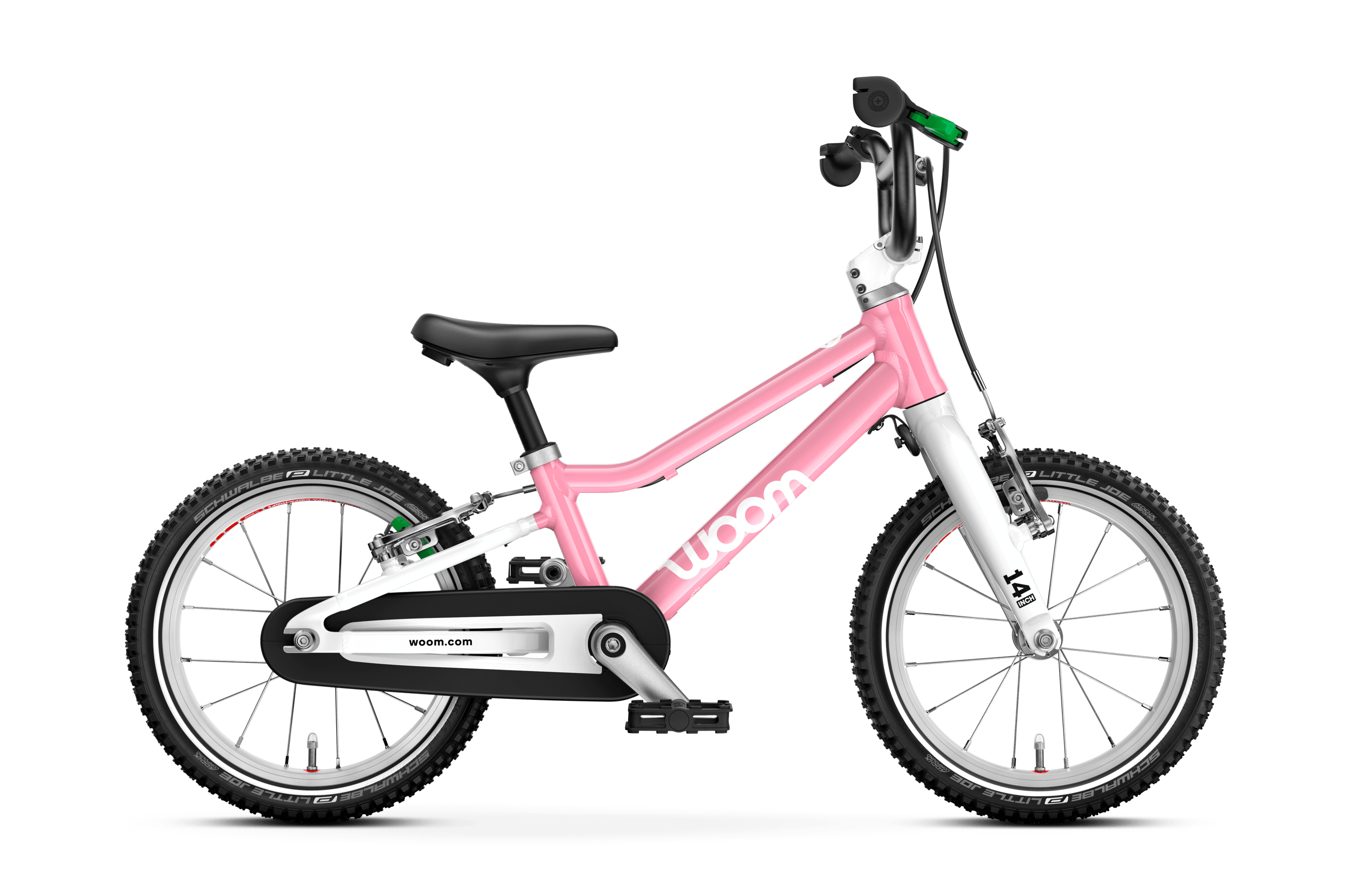 Vue latérale du vélo woom GO 2 pour les enfants dès trois ans