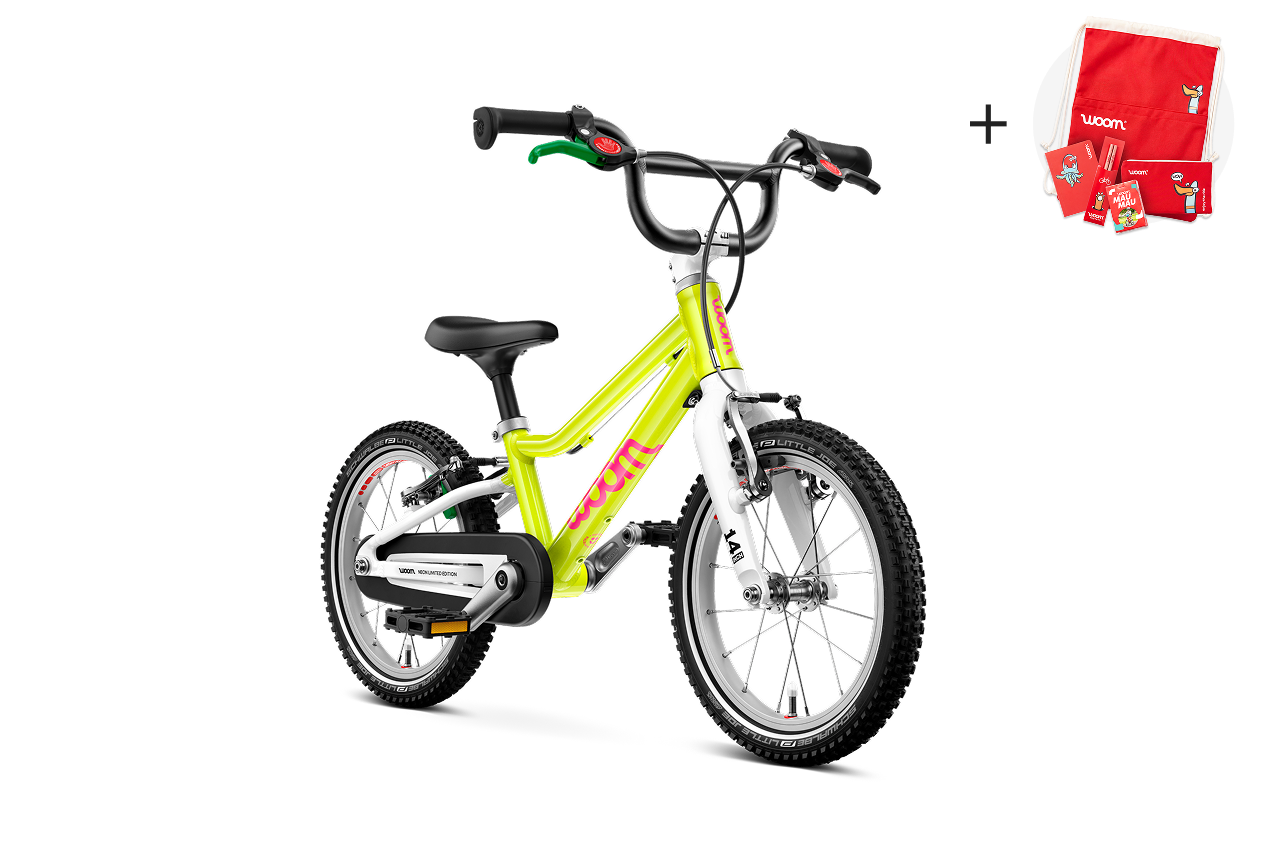 Seitenansicht des Kinderfahrrads woom GO 2 für Kinder ab drei Jahren
