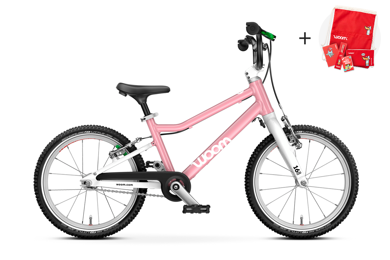 Zijaanzicht van de woom GO 3-kinderfiets voor kinderen vanaf vier jaar