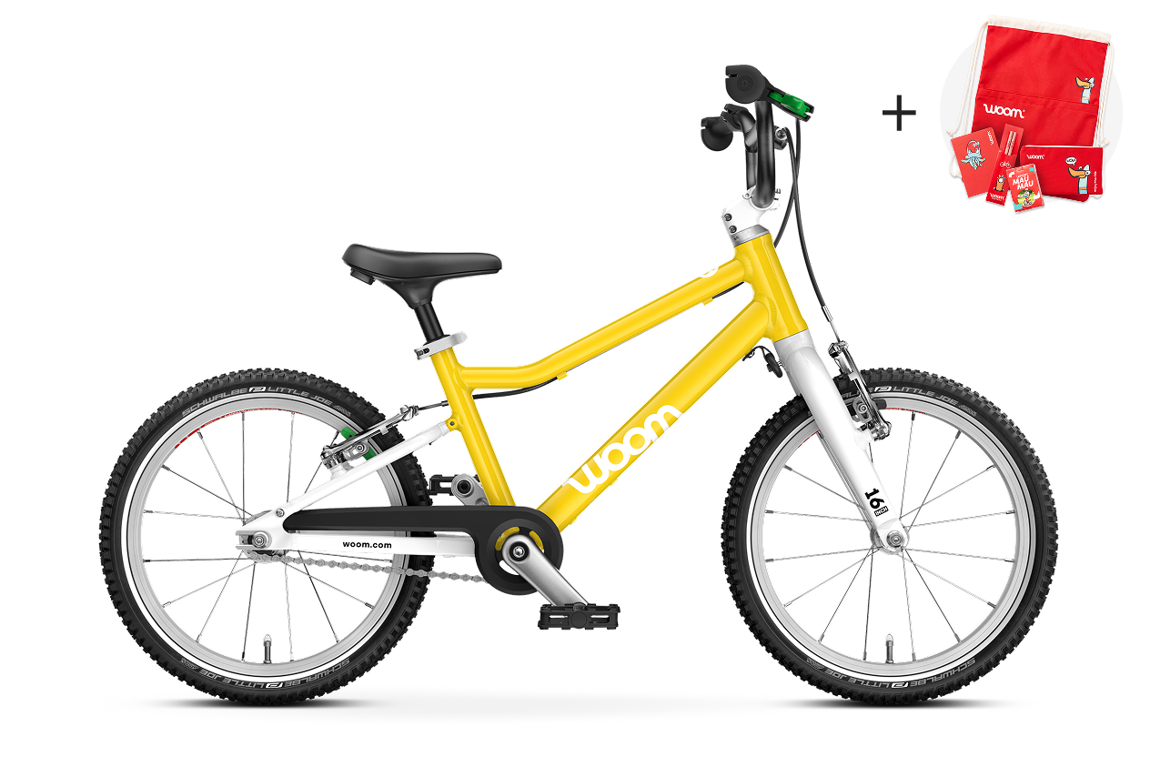 Sidovy av barncykeln woom GO 3 för barn från fyra år