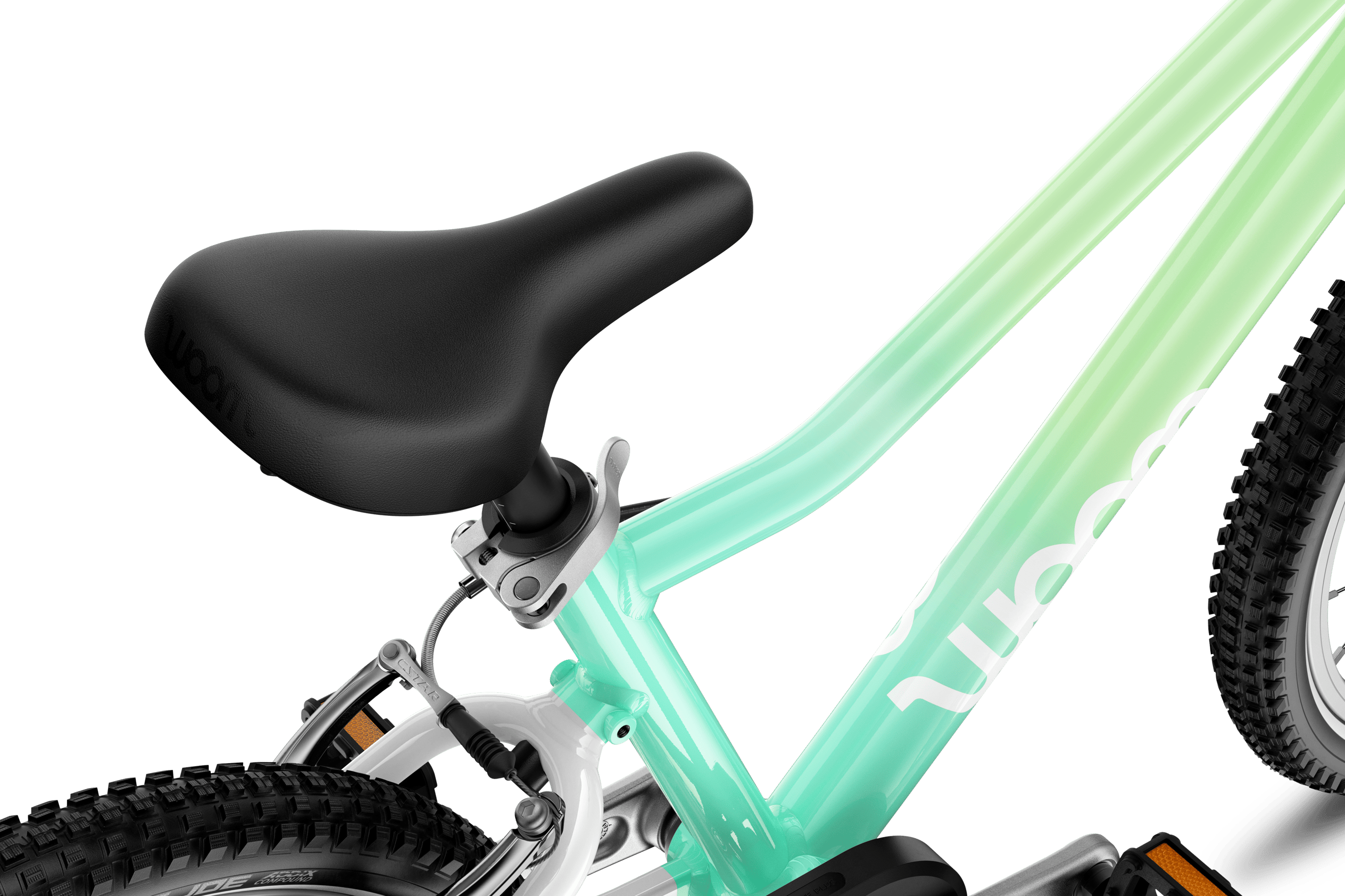Detailansicht des Sattels am Kinderfahrrad woom GO 3