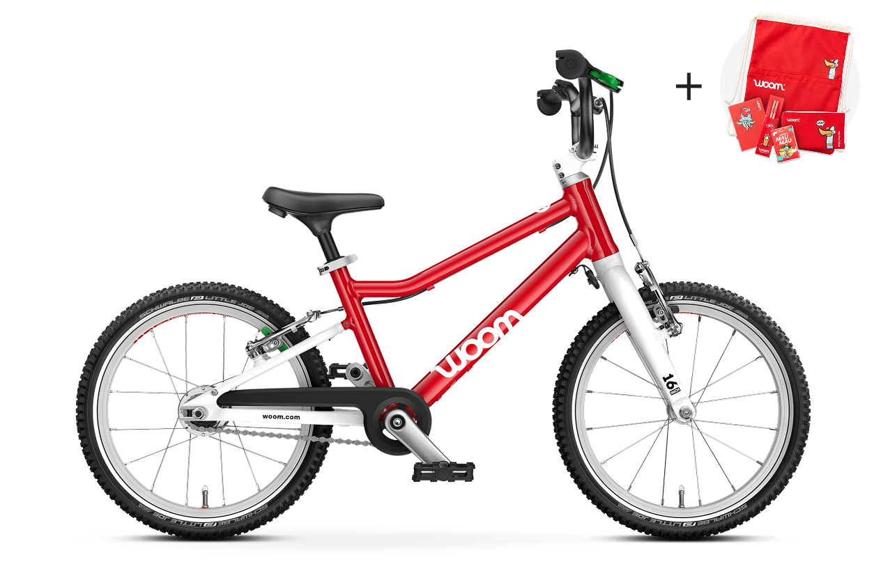 Seitenansicht des woom GO 3 AUTOMAGIC Kinderfahrrads für Kinder ab vier Jahren