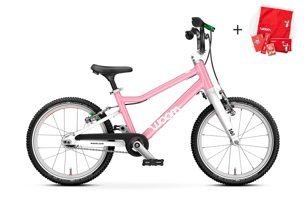 Vue latérale du vélo woom GO 3 AUTOMAGIC pour les enfants dès quatre ans