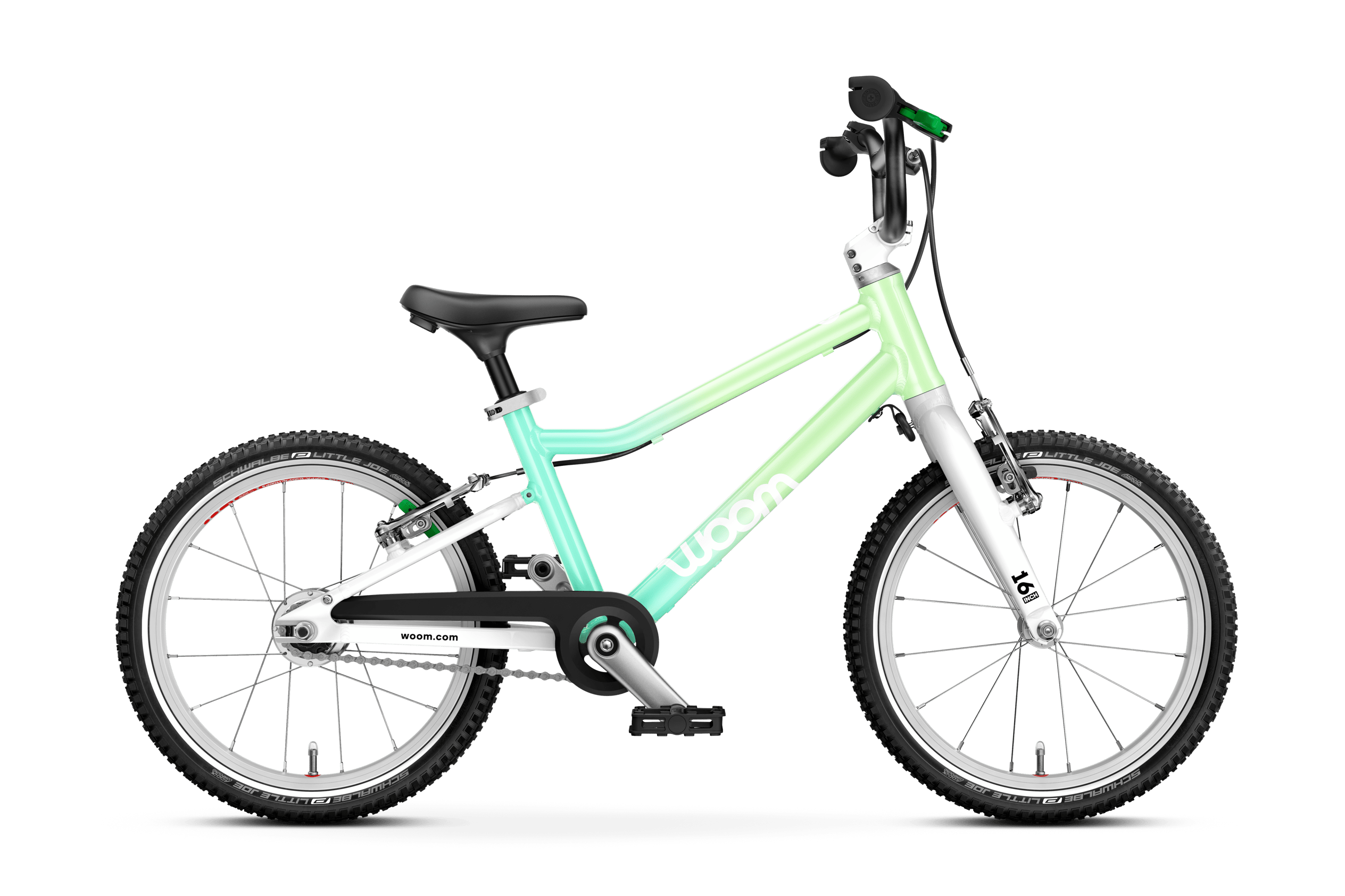 Vue latérale du vélo woom GO 3 AUTOMAGIC pour les enfants dès quatre ans