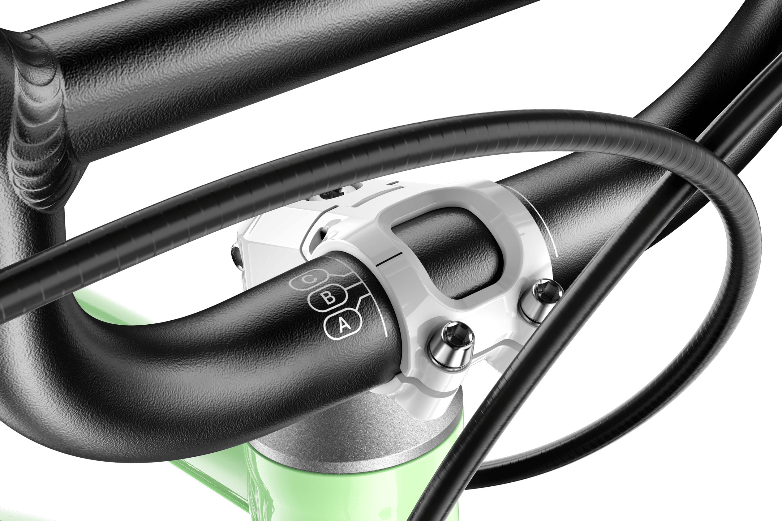 Marquage ABC pour le réglage du guidon sur le vélo enfant woom GO 3 AUTOMAGIC