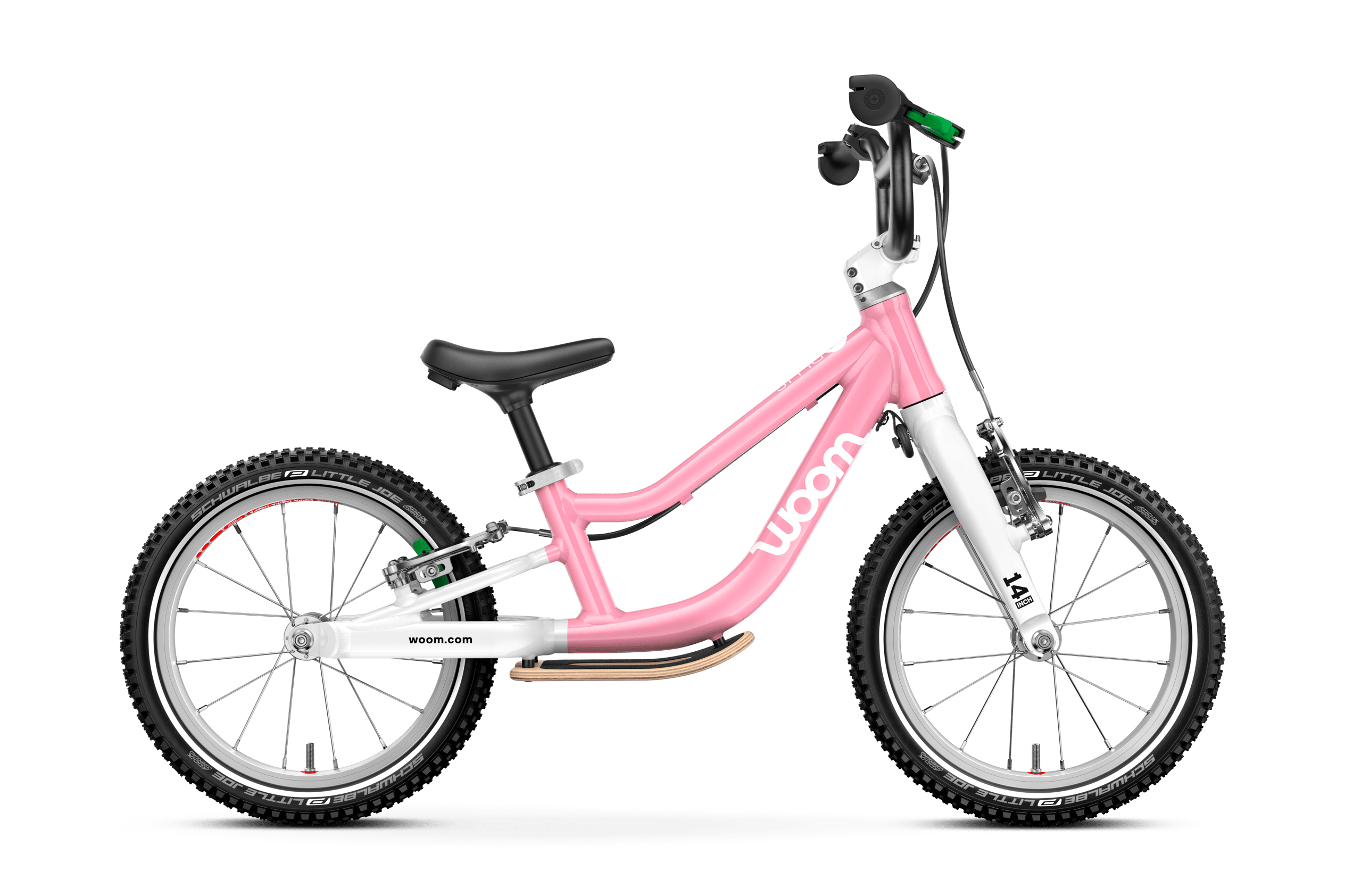 Profile view of the woom GO 1 PLUS balance bike for children aged 3 years and up