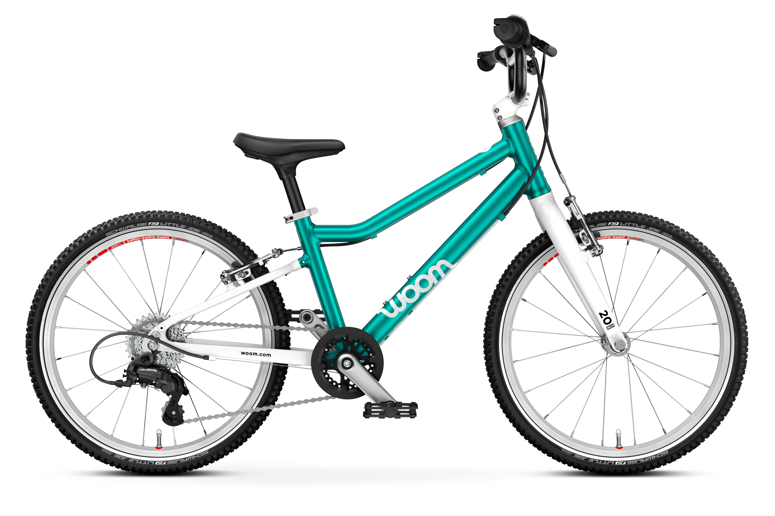 Profile view of the woom GO 4 bike for children aged 6 years and up