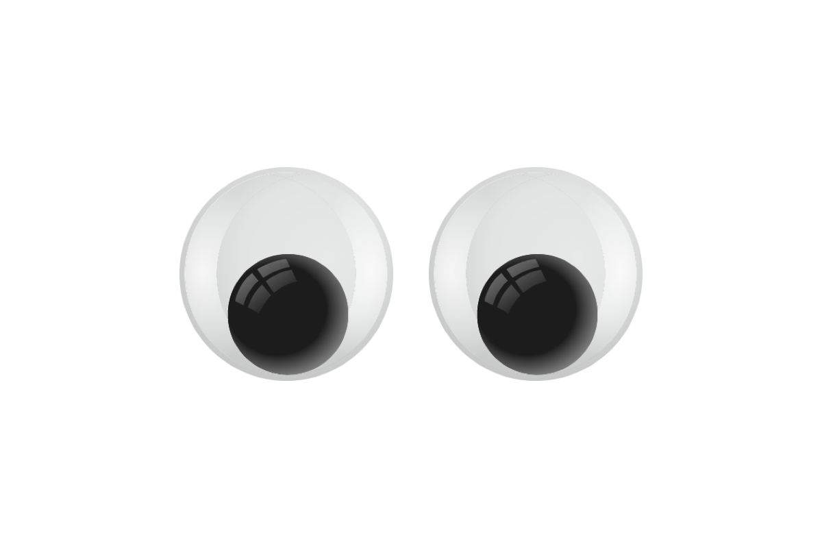 Product image of two googly eyes and a red strawberry with a smiley face for use on the POP Kids' Bike Basket by woom