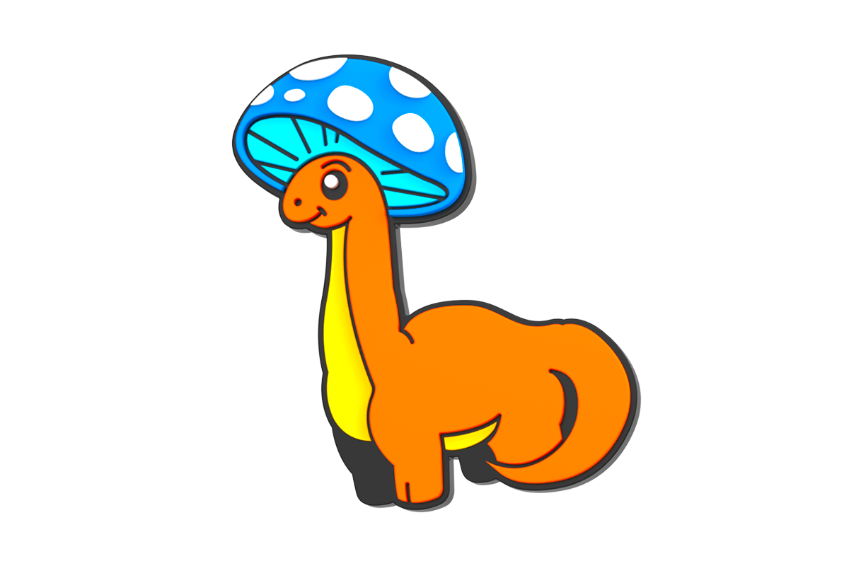 Produktbild einer Schildkröte mit woom Helm als Schild bzw. einer Eiswaffel mit rosa Katze zum Anstecken am POP Fahrradkorb