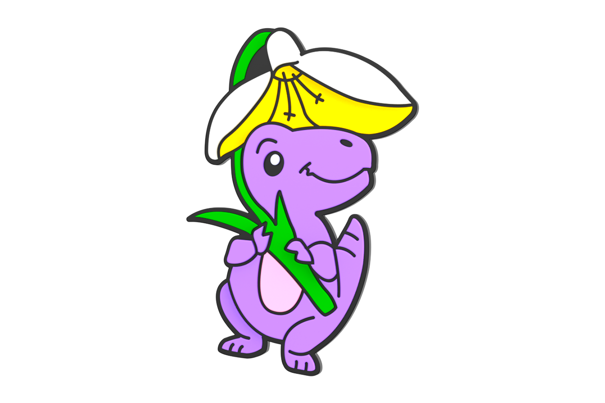 Produktbild des Safari Set der POP ONS Fahrradkorb-Anstecker bzw. eines gelb-weiß-schwarz gestreiften Pandas mit Flügeln