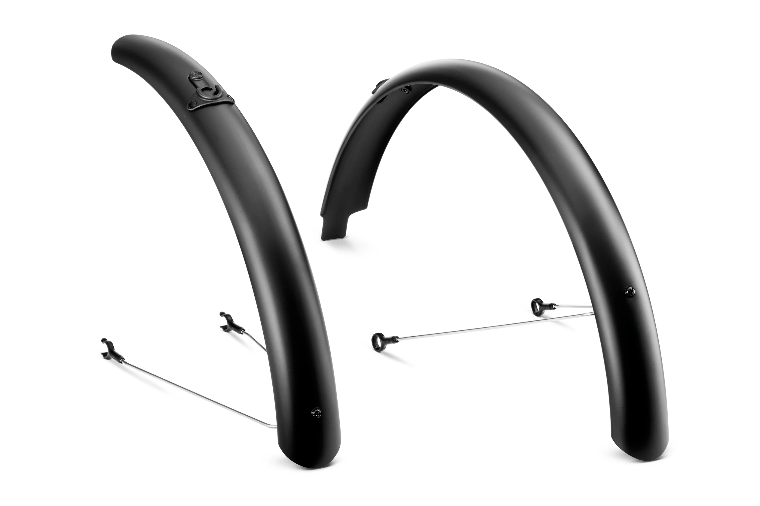 Set of two black clip-on mudguards with a closed mount for the front wheel of the woom ORIGINAL 2 & 3.