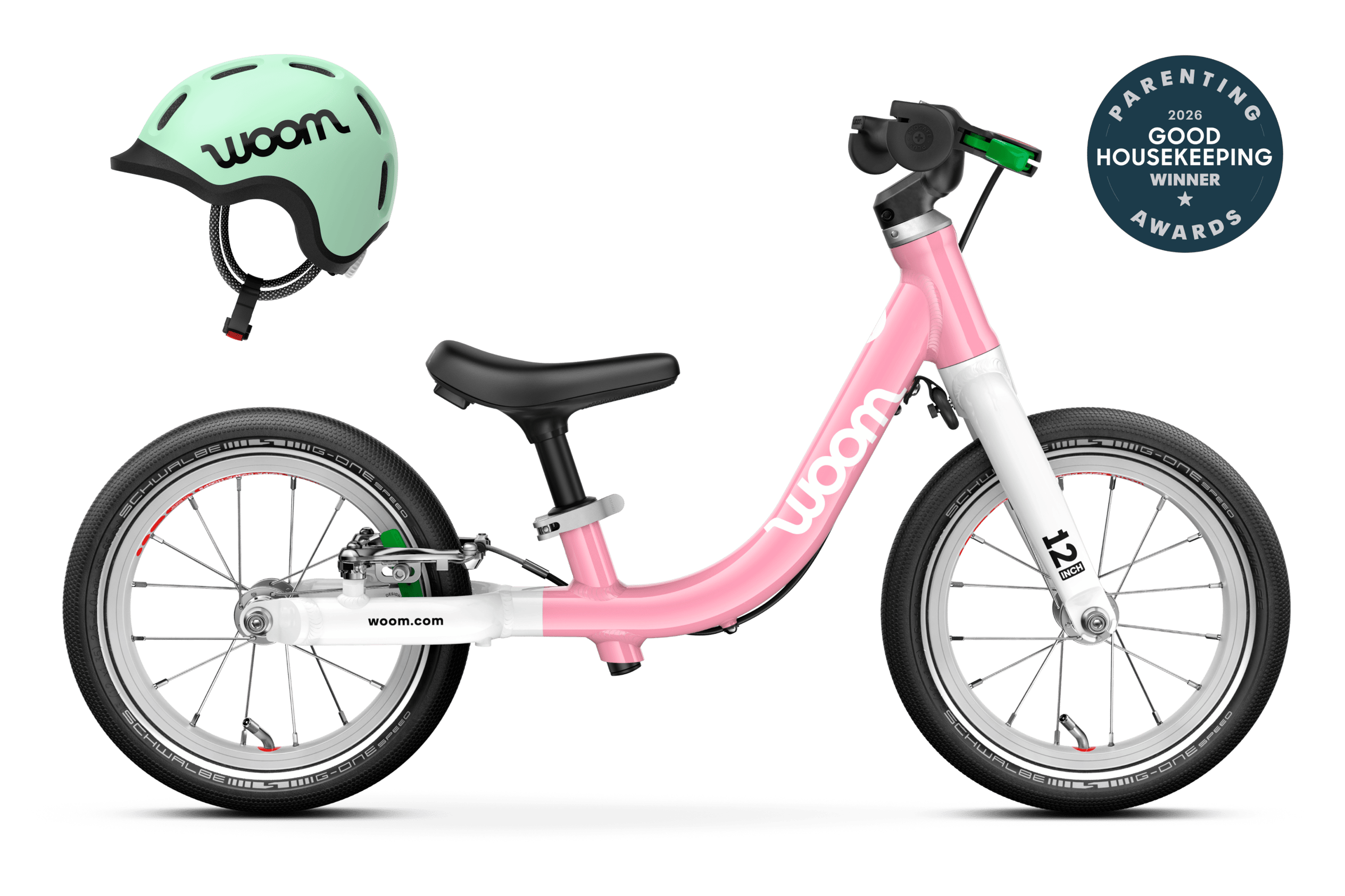 GO 1 bike with READY Helmet in various colors depending on variant selected