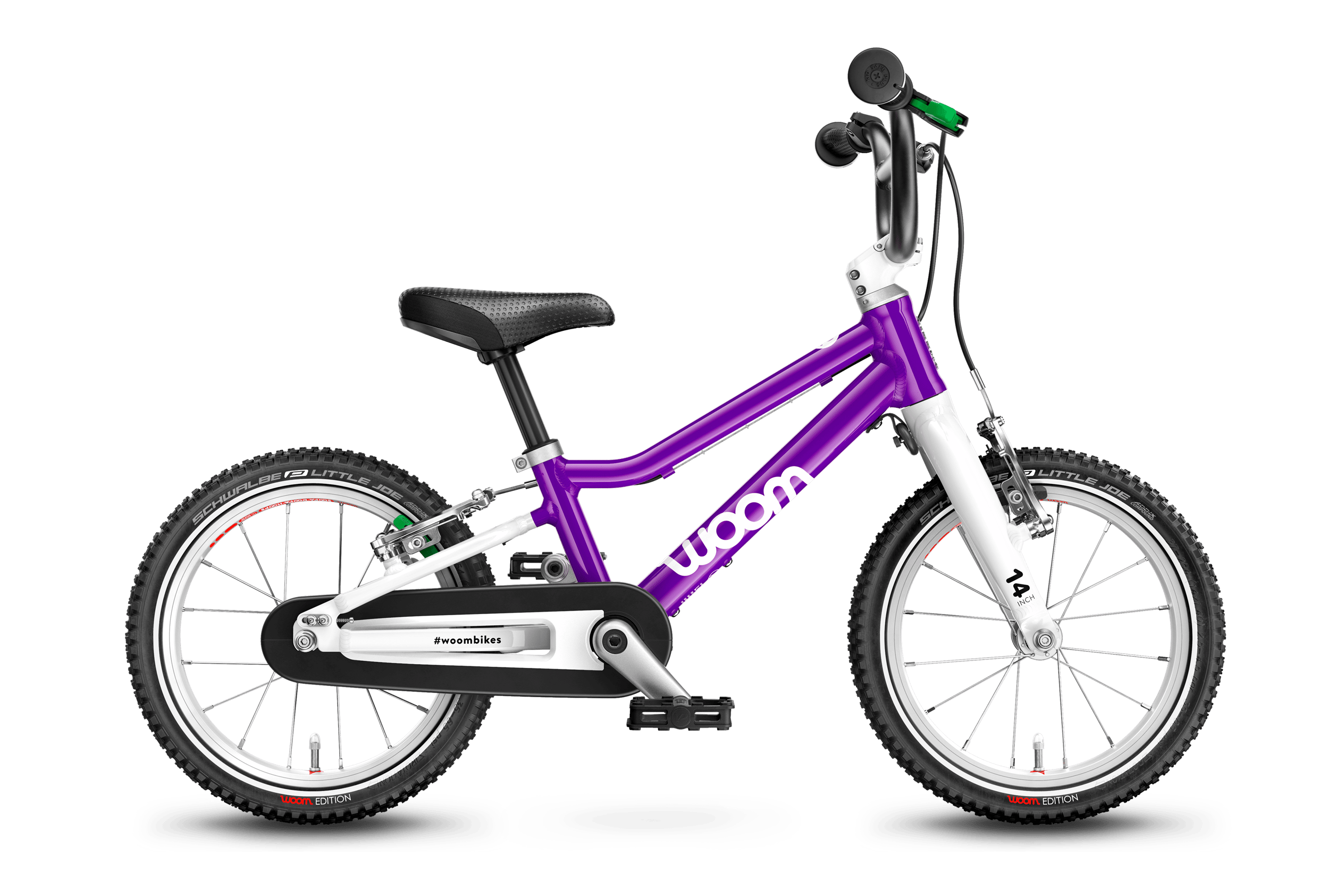 Profile view of the woom ORIGINAL 2 bike for children aged 3 years and up.