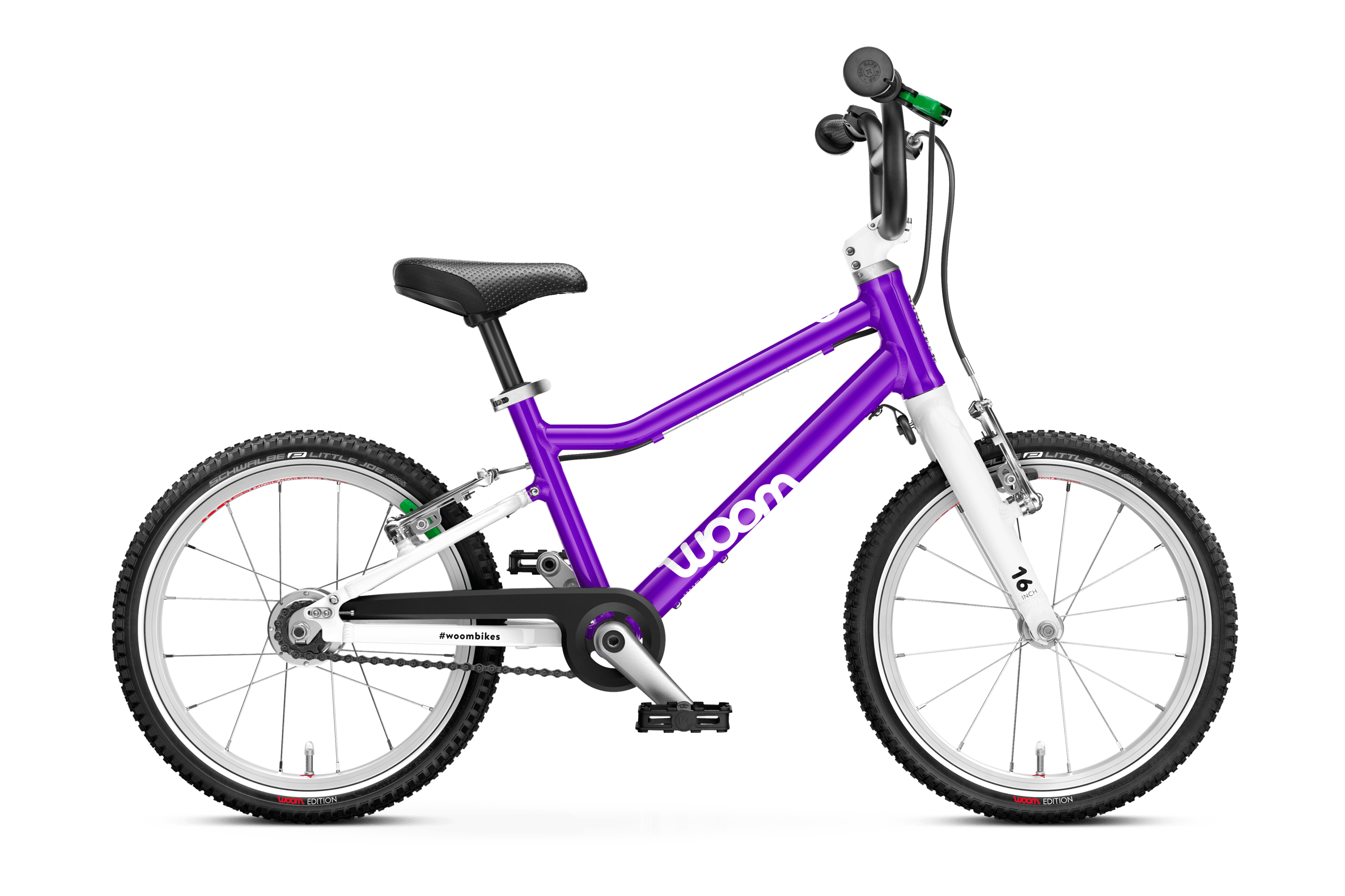 Profile view of the woom ORIGINAL 3 AUTOMAGIC bike for children aged 4 years and up.