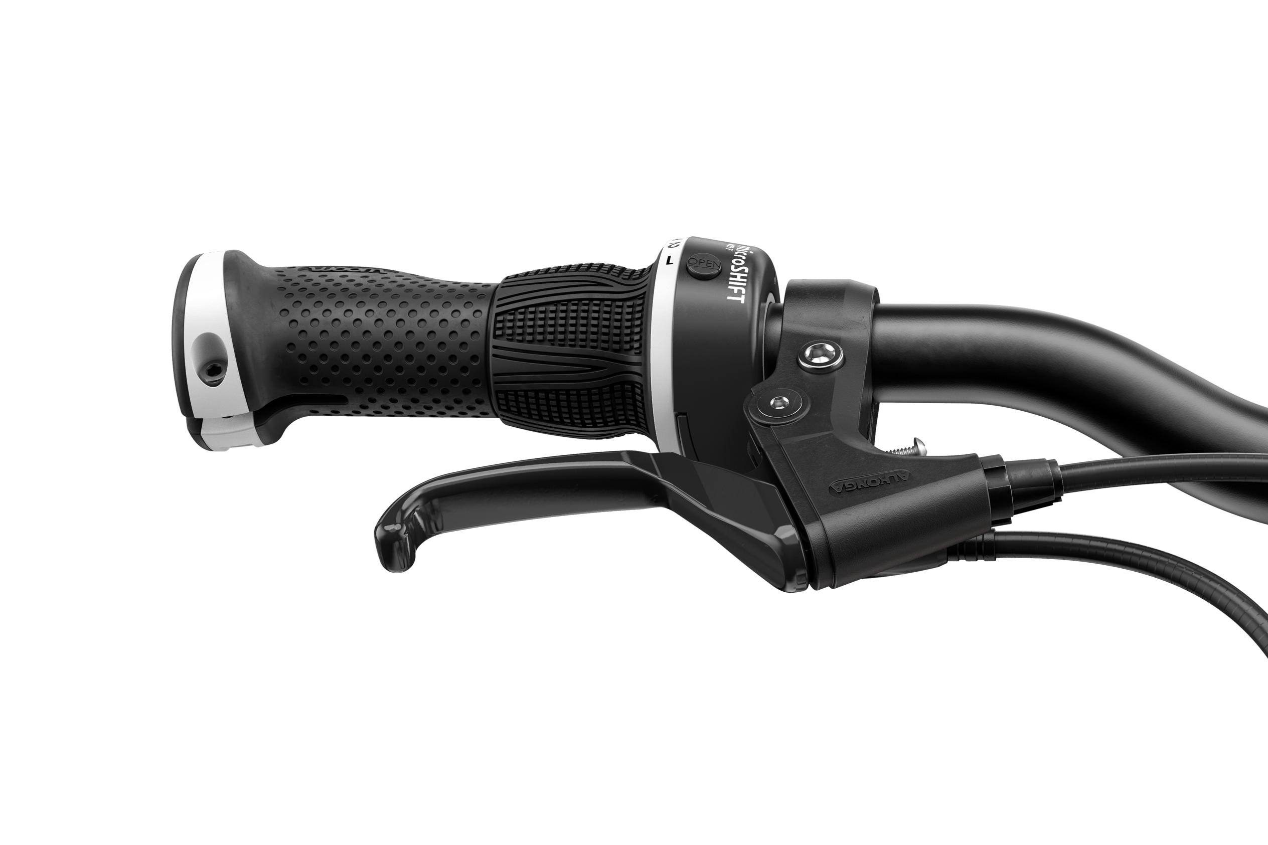 Detailed view of a brake lever on the woom ORIGINAL 4 children's bike with 20″ wheels.