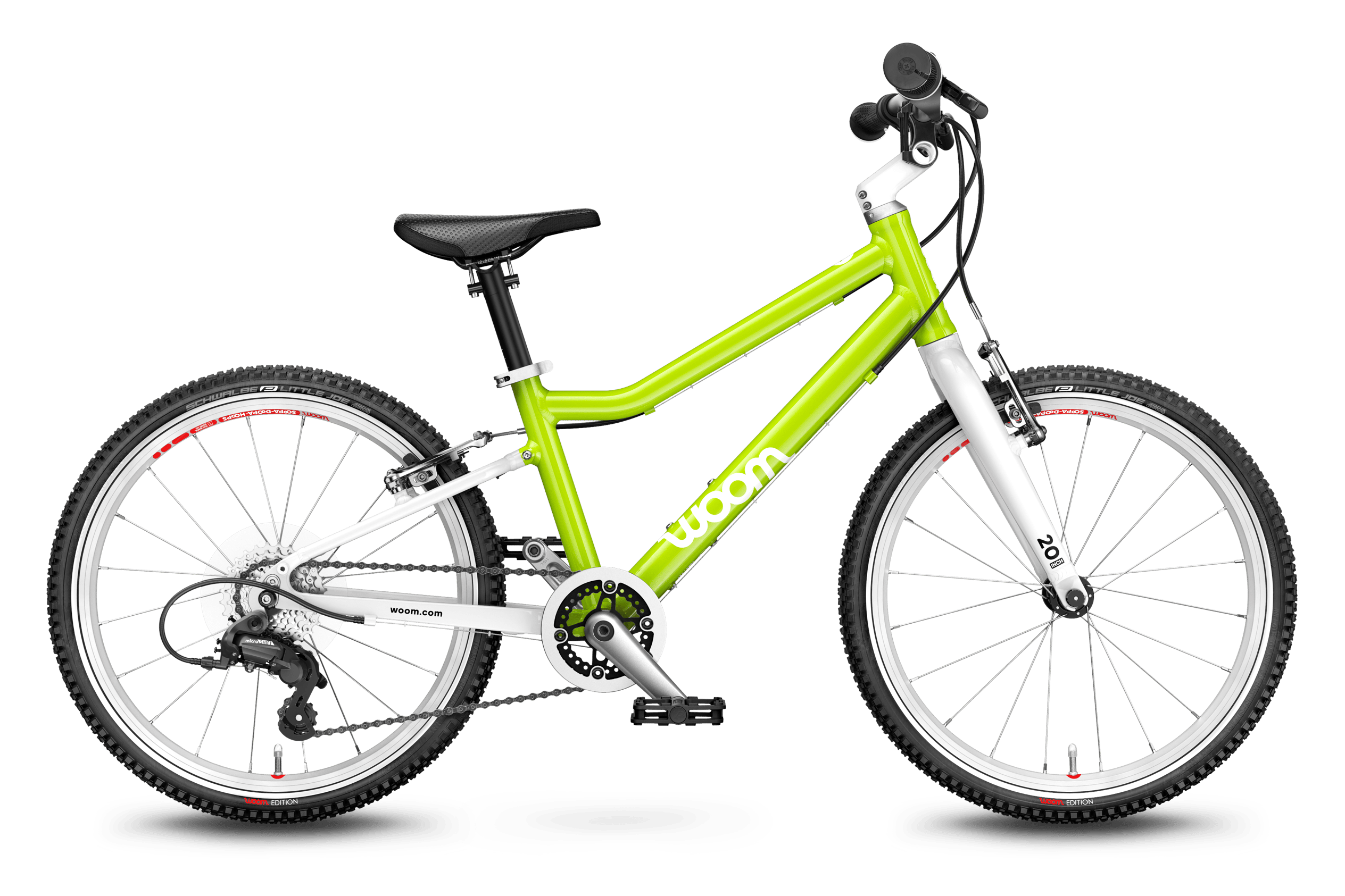 Profile view of the woom ORIGINAL 4 bike for children aged 6 years and up.