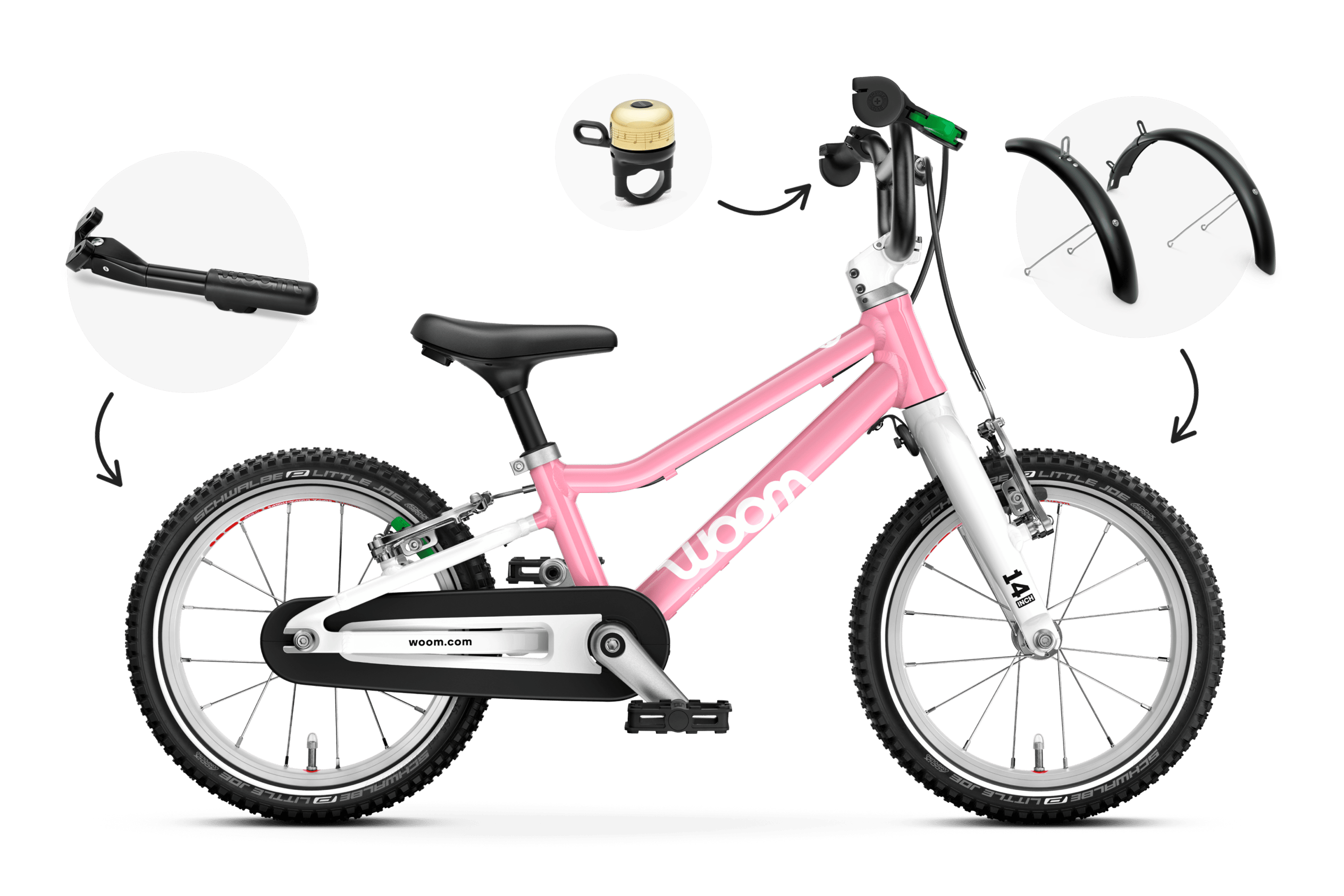 Seitenansicht des Kinderfahrrads woom GO 2 für Kinder ab drei Jahren