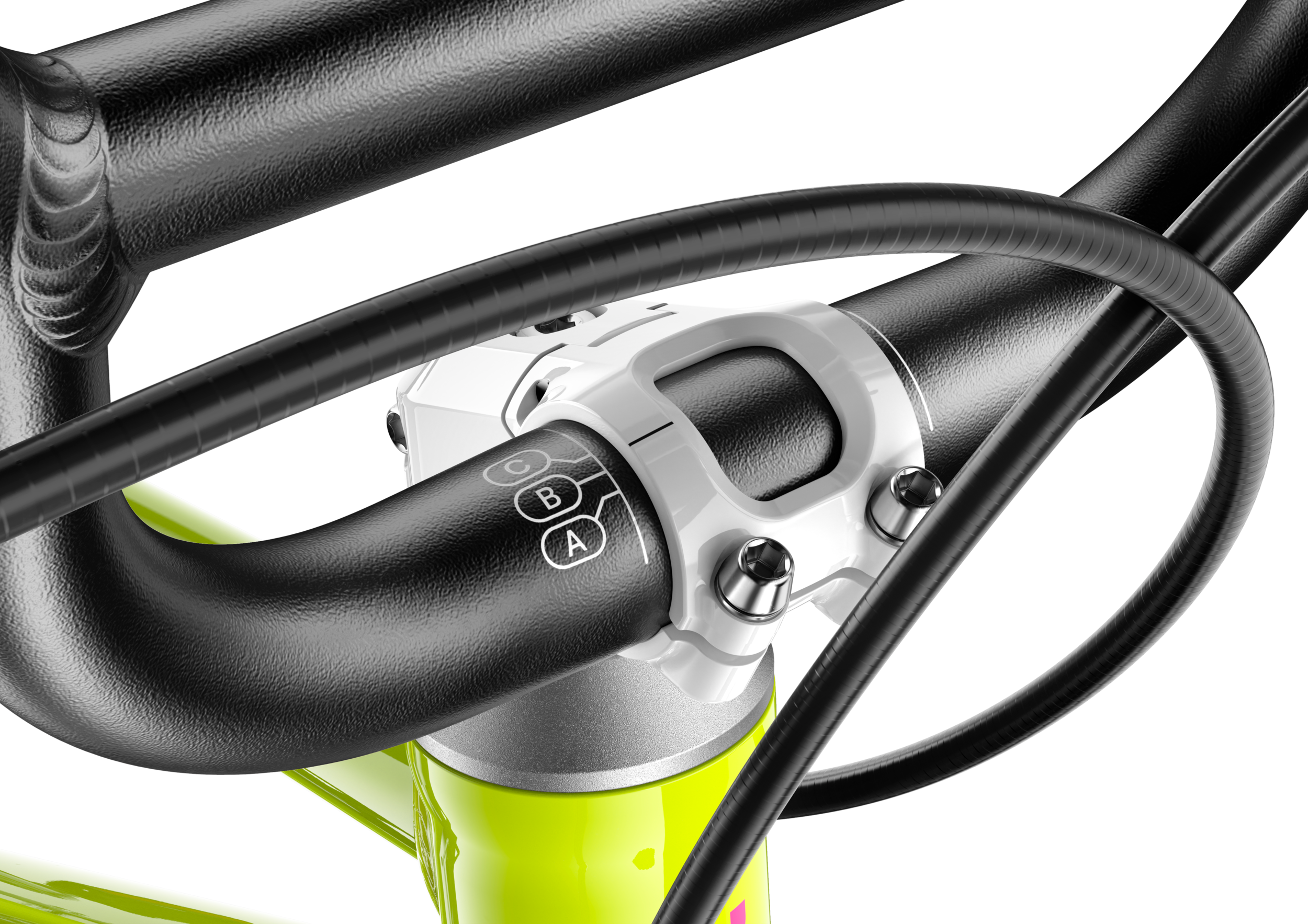 ABC-Markierung zur Anpassung des Lenkers am Kinderfahrrad woom GO 3 AUTOMAGIC