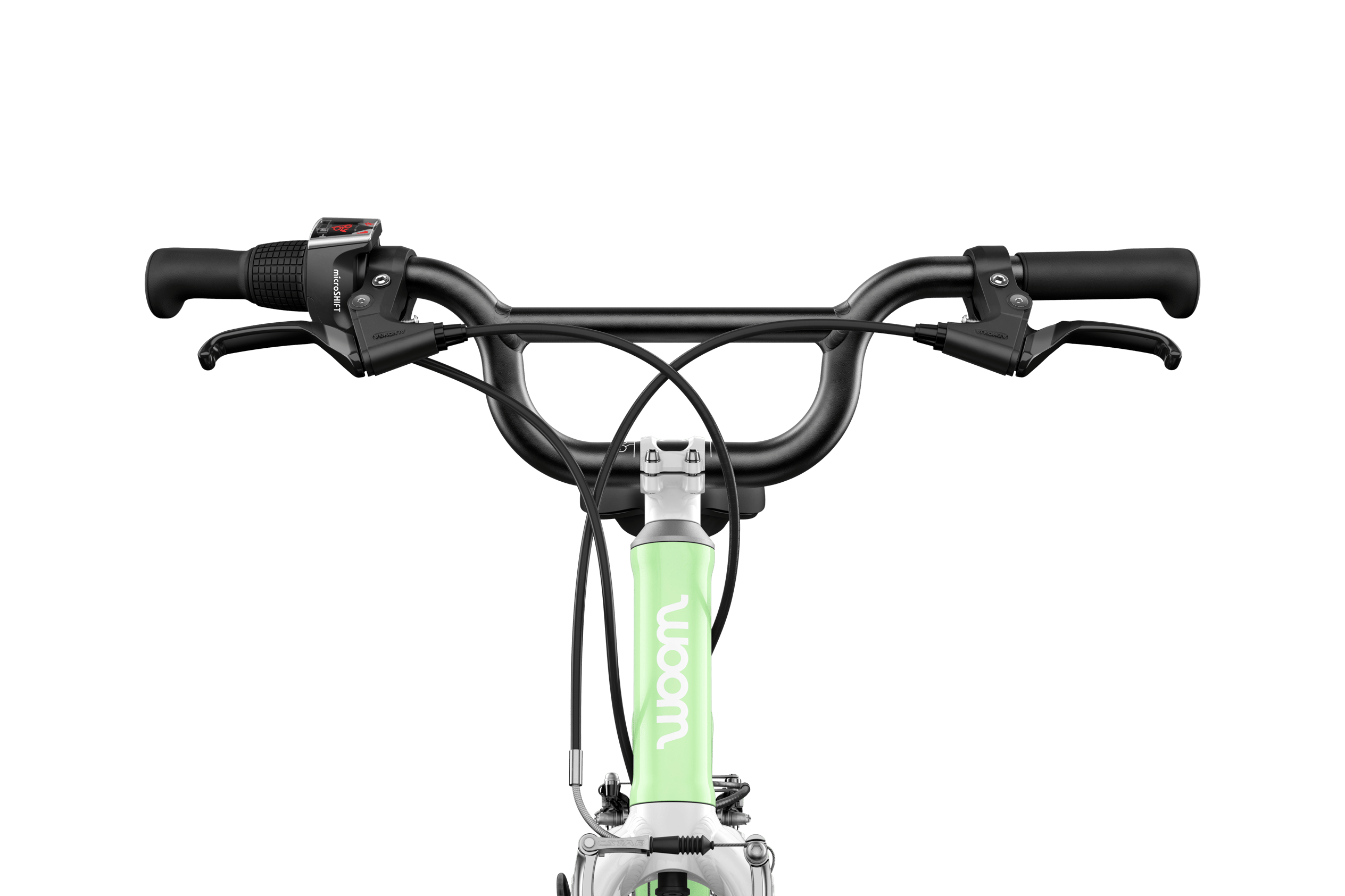 Zoom sur le guidon BMX du vélo enfant woom GO 4