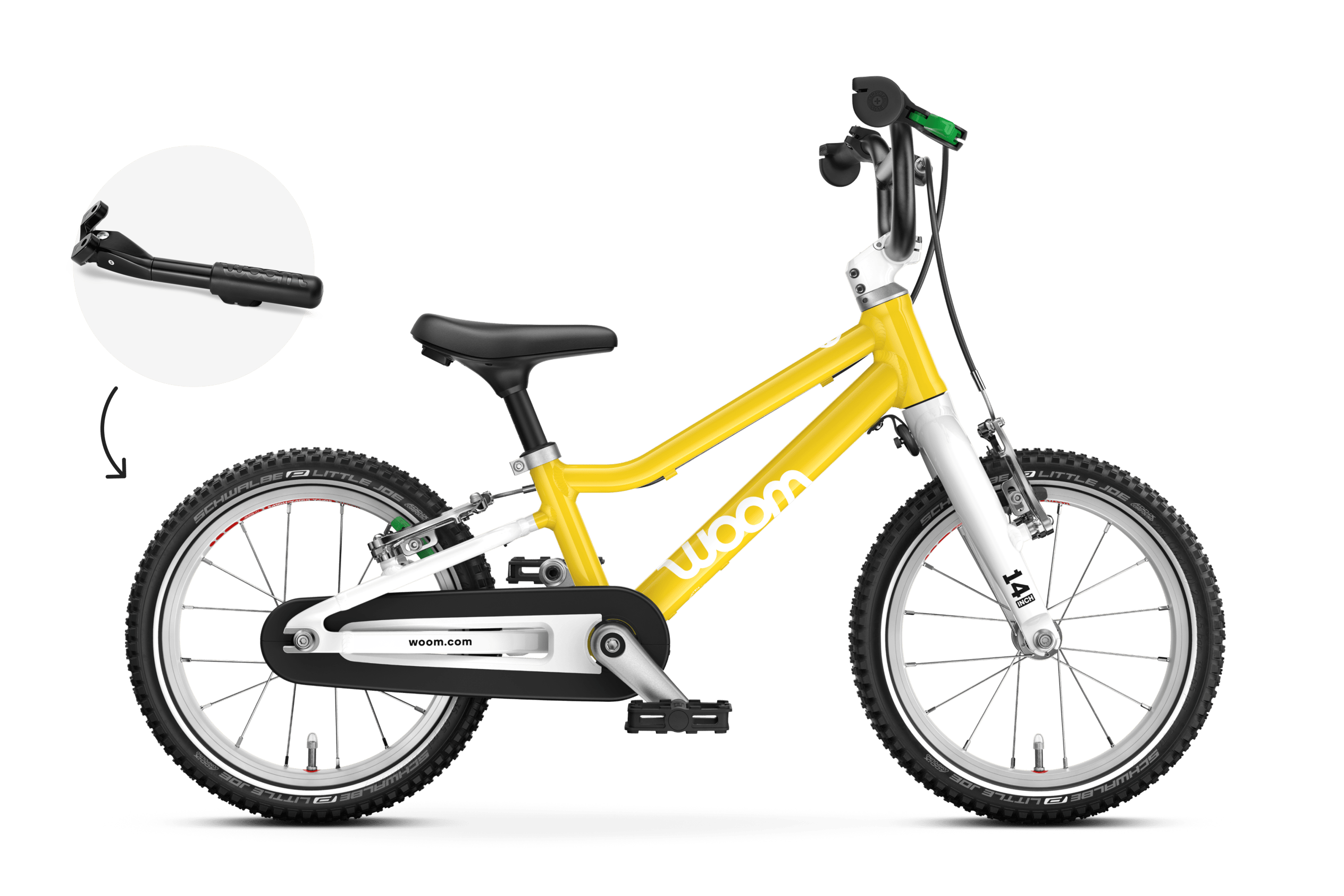 Seitenansicht des Kinderfahrrads woom GO 2 für Kinder ab drei Jahren