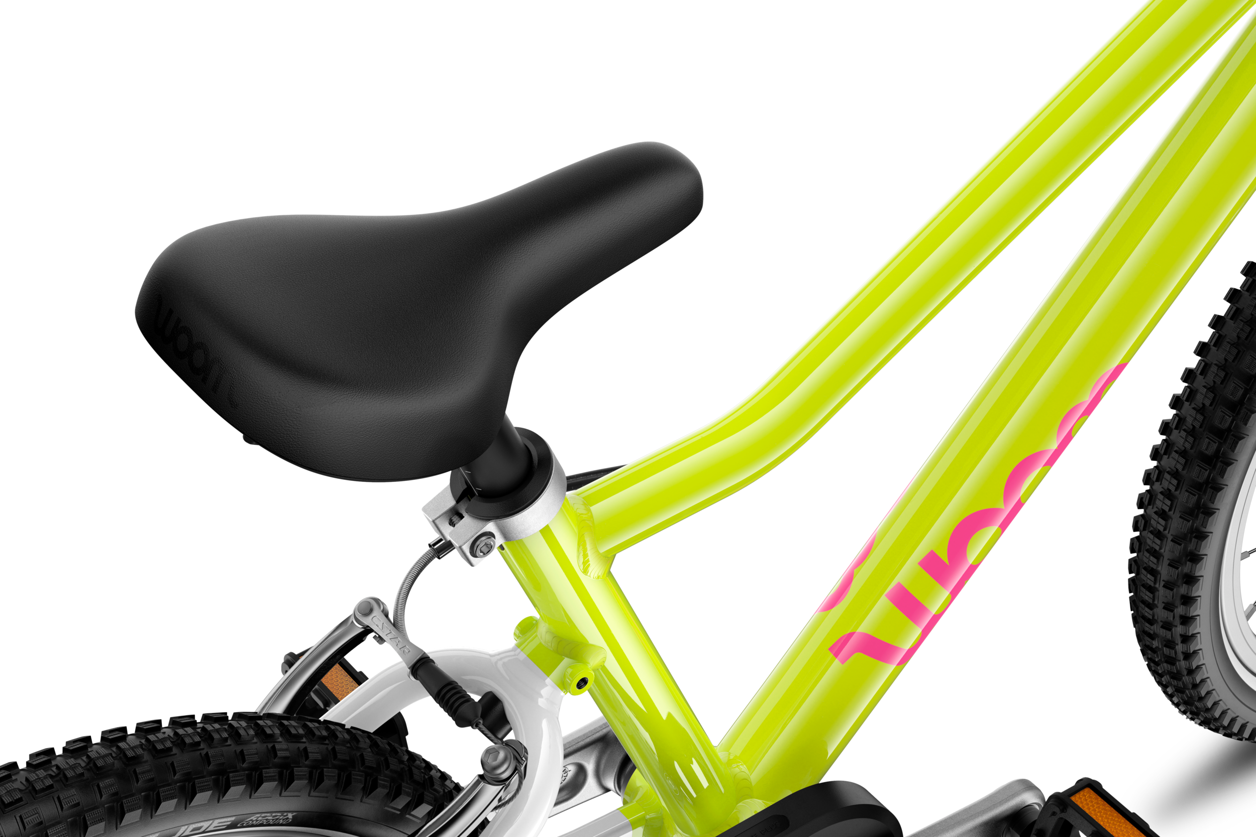 Detailansicht des Sattels am Kinderfahrrad woom GO 2