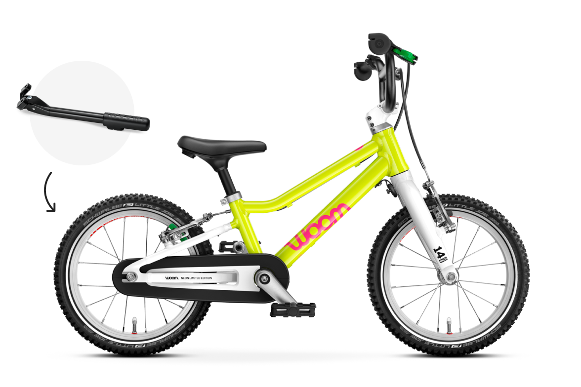 Seitenansicht des Kinderfahrrads woom GO 2 für Kinder ab drei Jahren