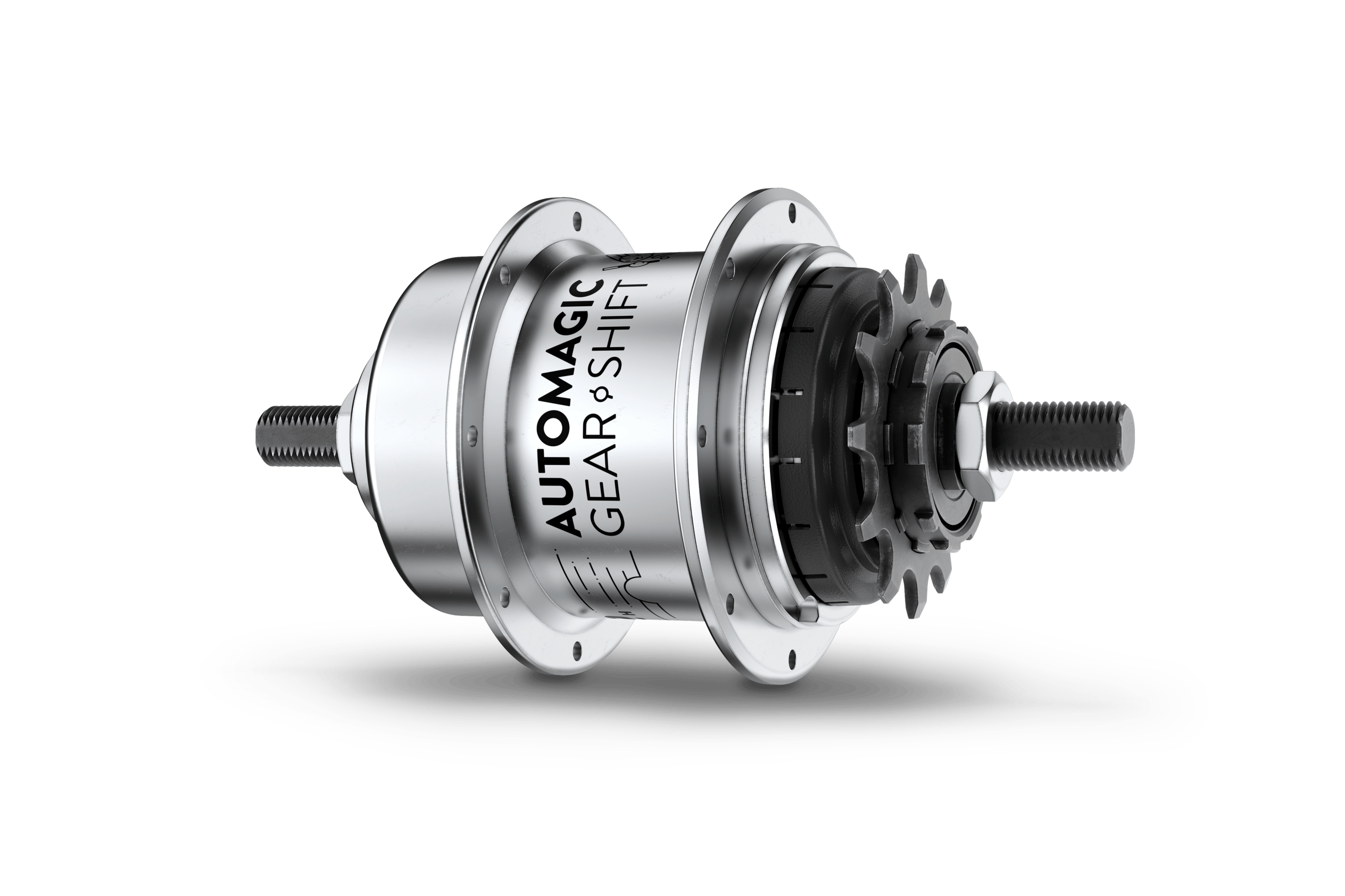 Freistehende 2-Gang-Nabenschaltung – eine Komponente des Fahrrads woom GO 3 AUTOMAGIC für Kinder ab vier Jahren