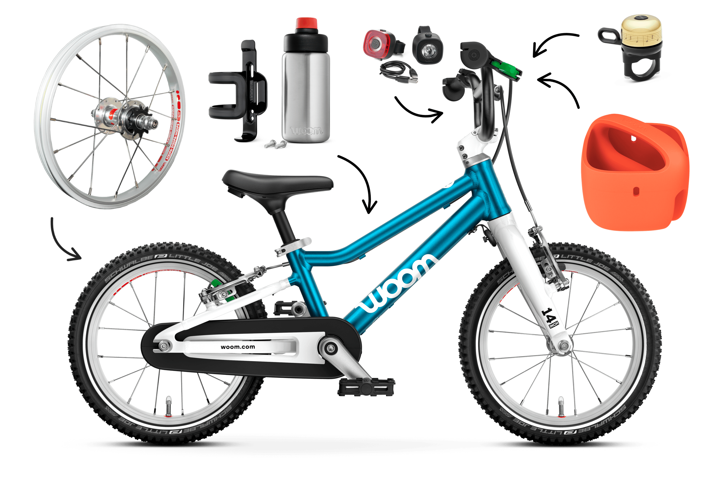 Profile view of the woom GO 2 bike for children aged 3 years and up