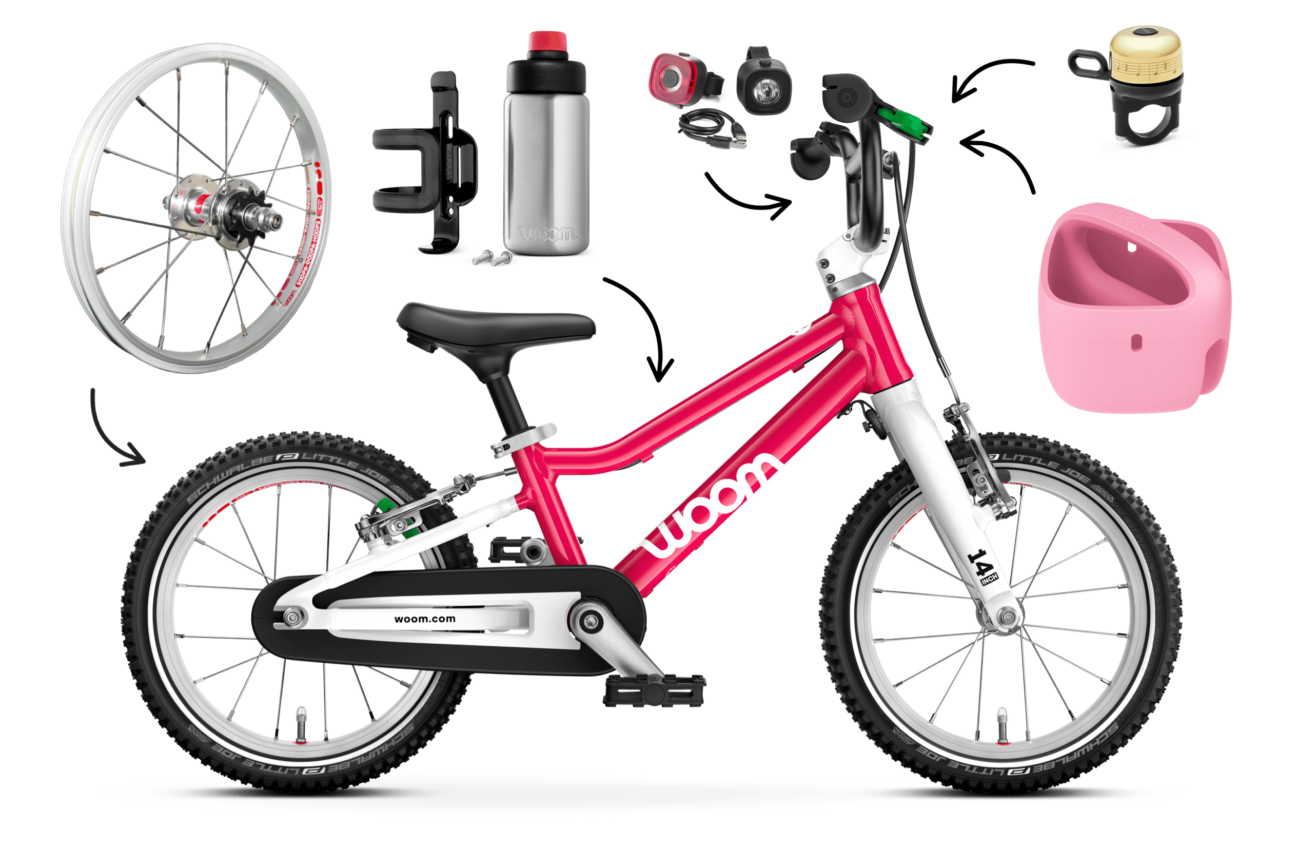 Profile view of the woom GO 2 bike for children aged 3 years and up