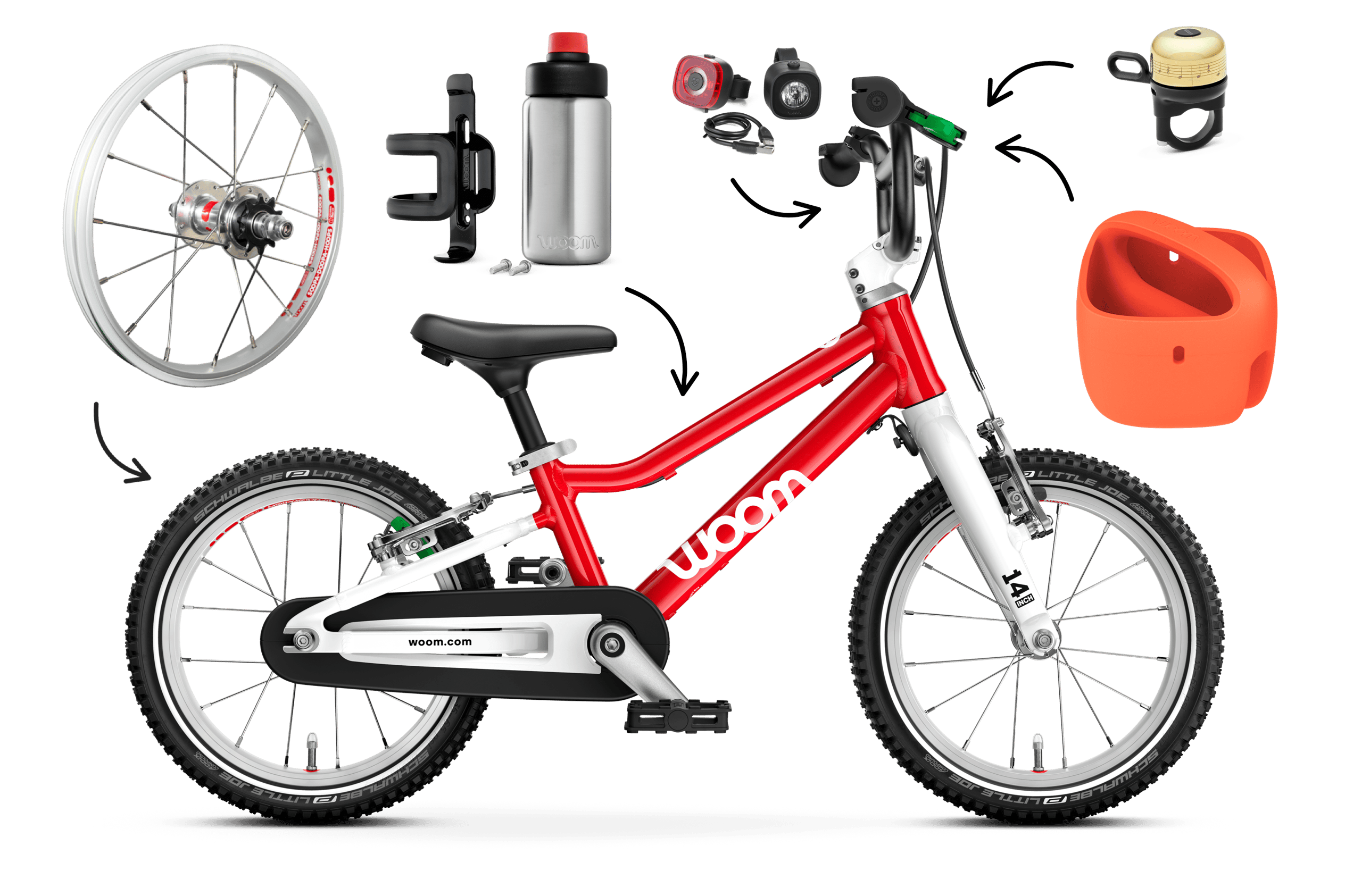 Profile view of the woom GO 2 bike for children aged 3 years and up