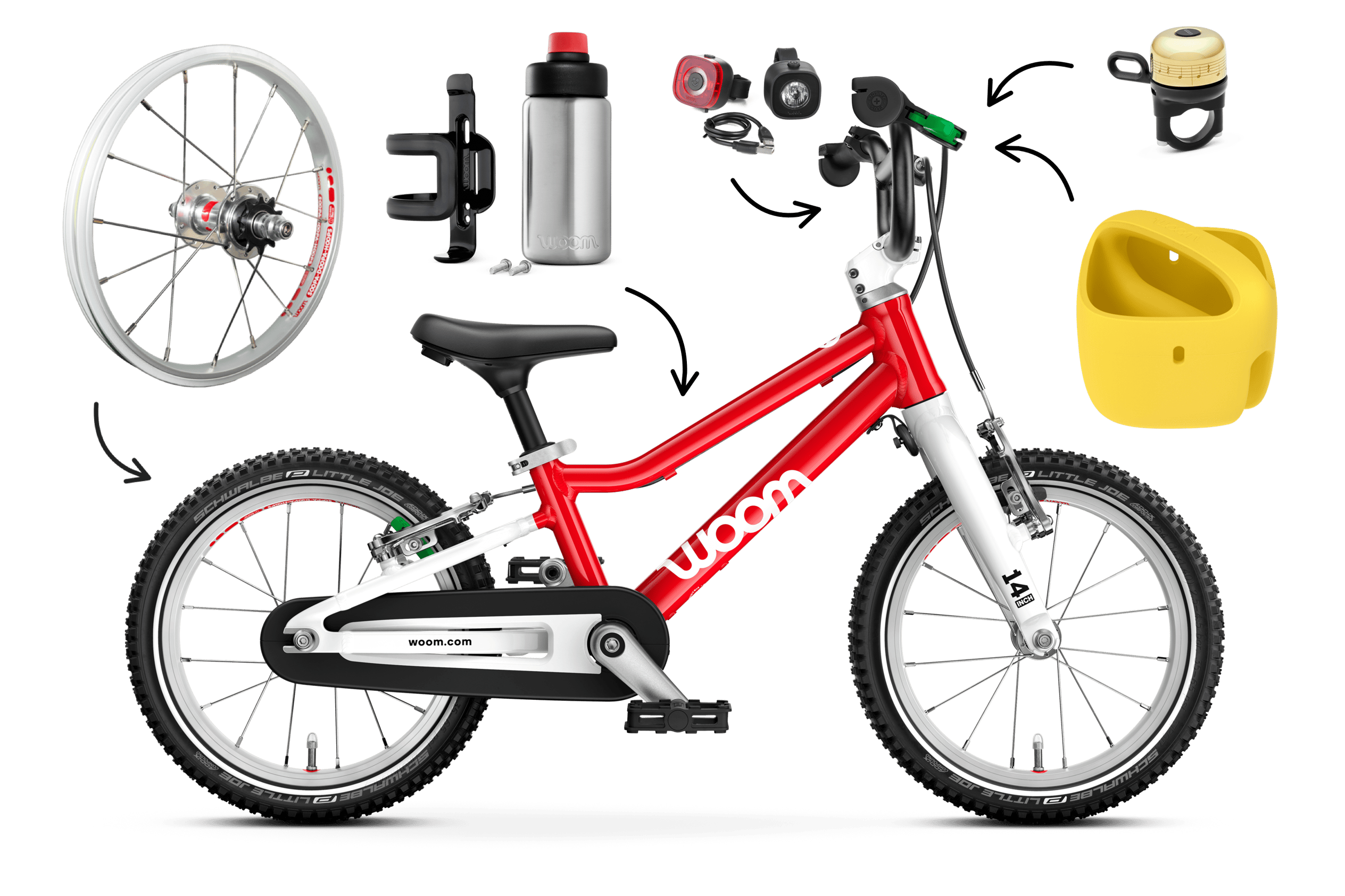 Profile view of the woom GO 2 bike for children aged 3 years and up
