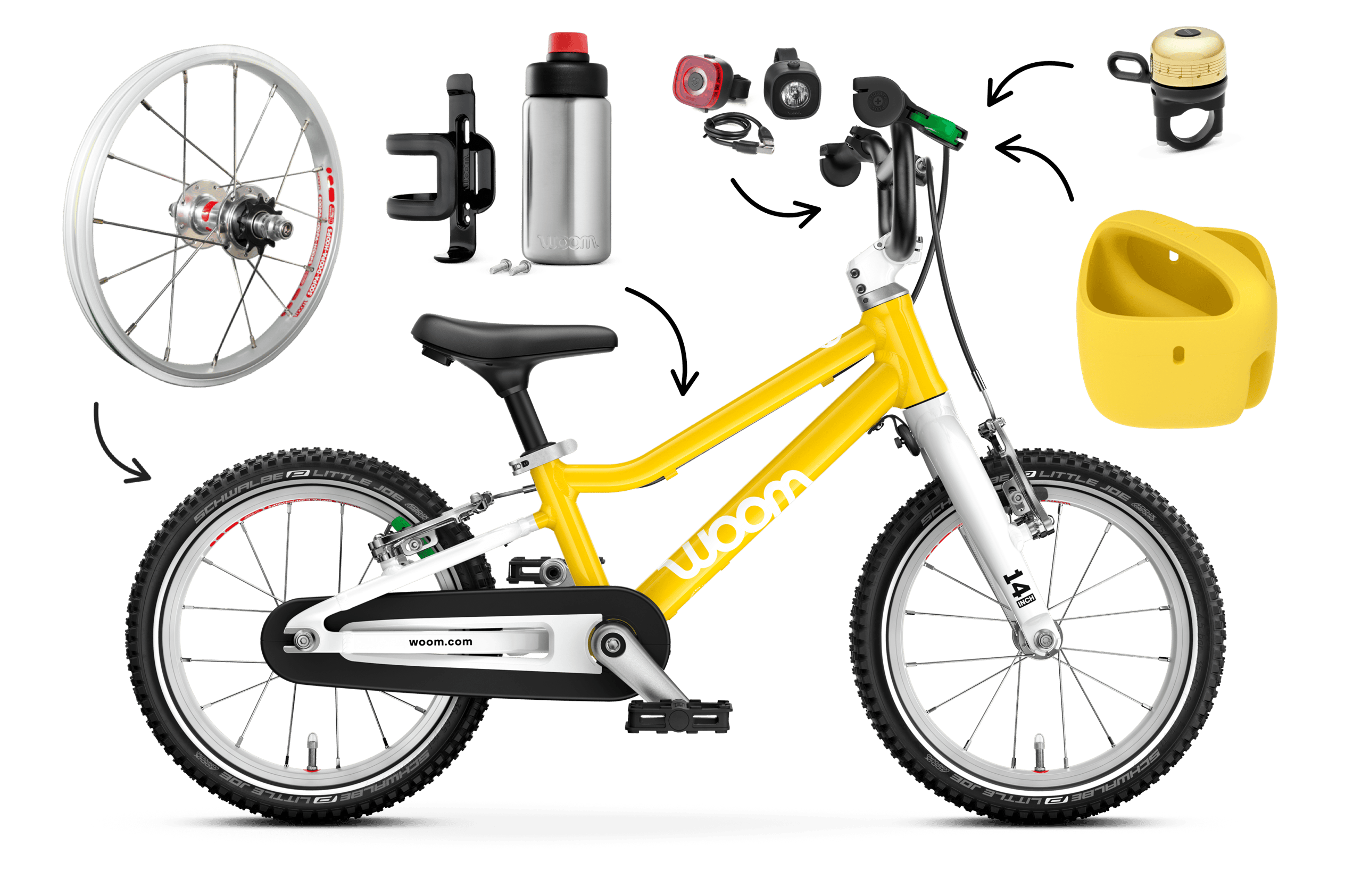 Profile view of the woom GO 2 bike for children aged 3 years and up