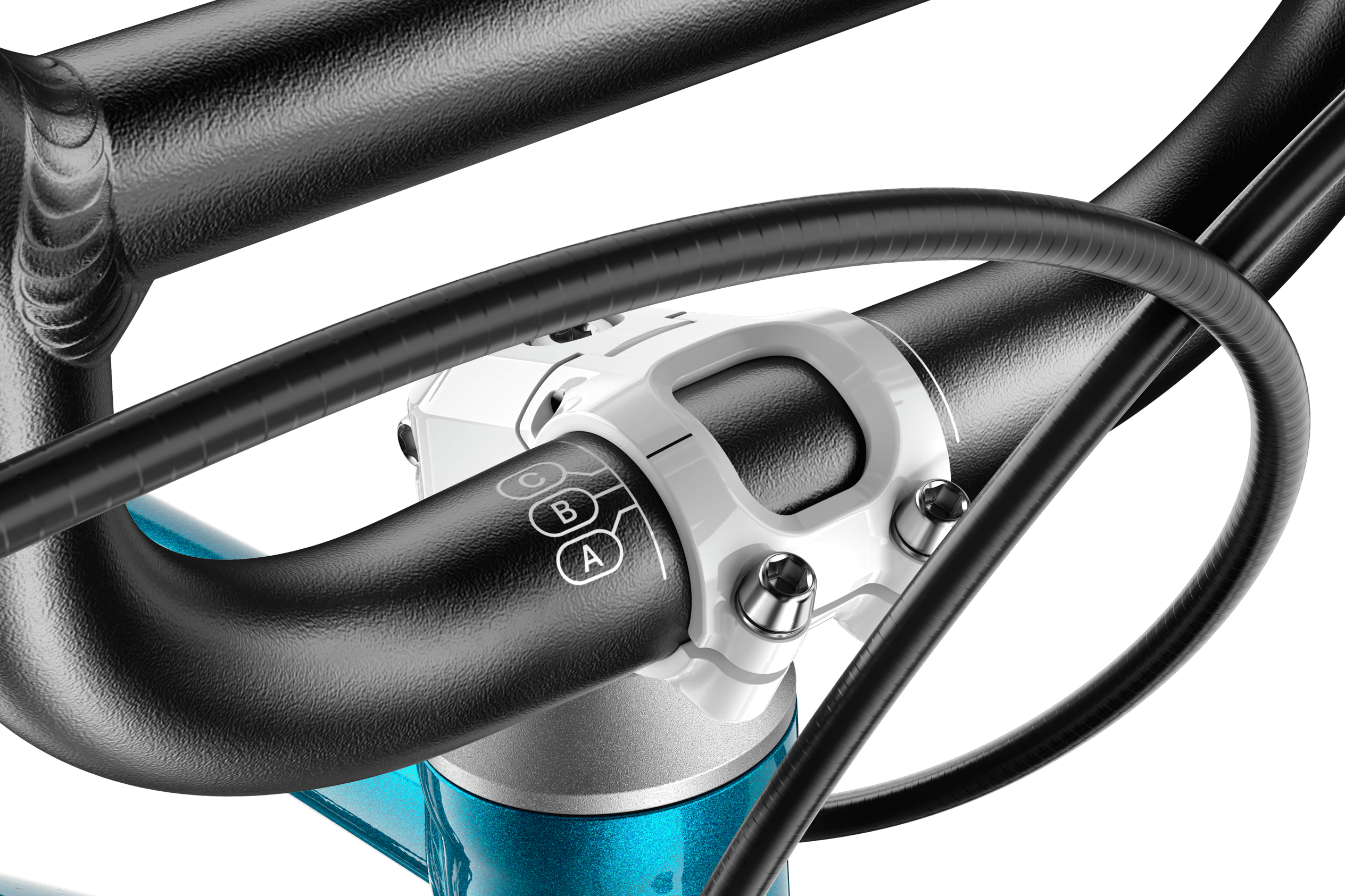 ABC markings for adjusting the handlebars on the woom GO 3 AUTOMAGIC children's bike