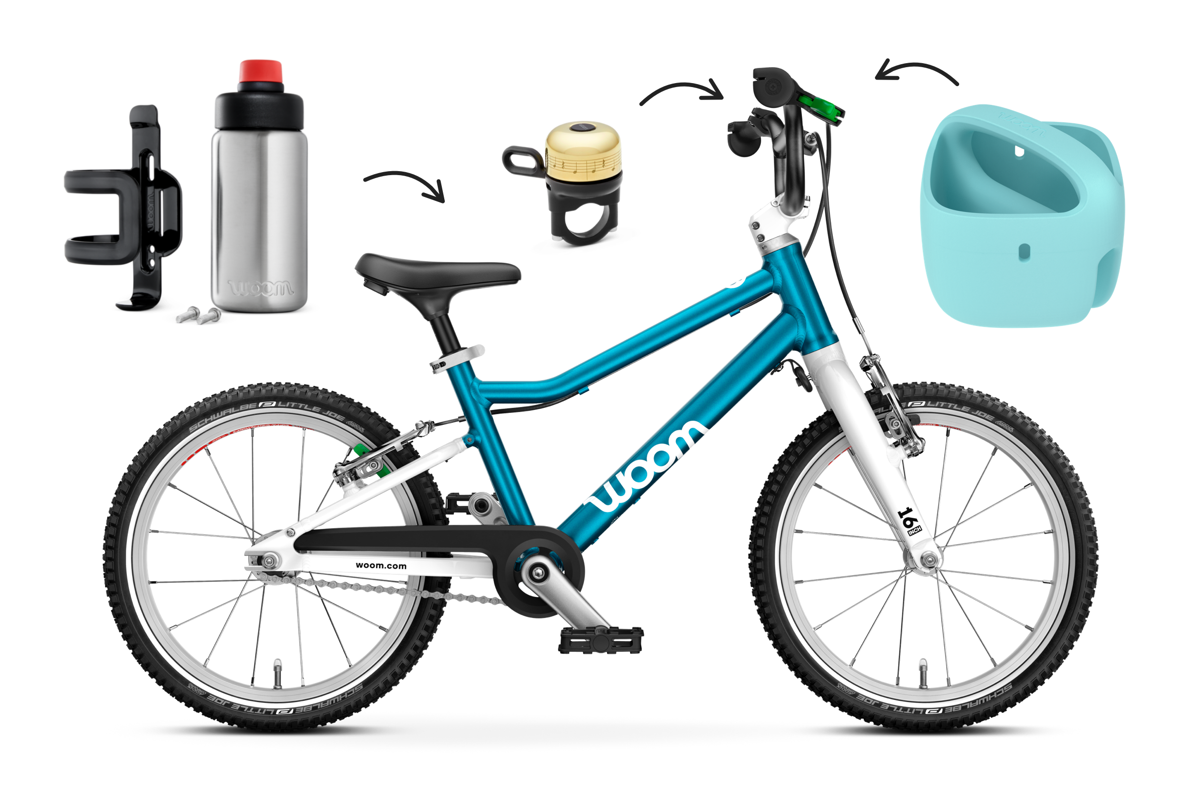Profile view of the woom GO 3 bike for children aged 4 years and up