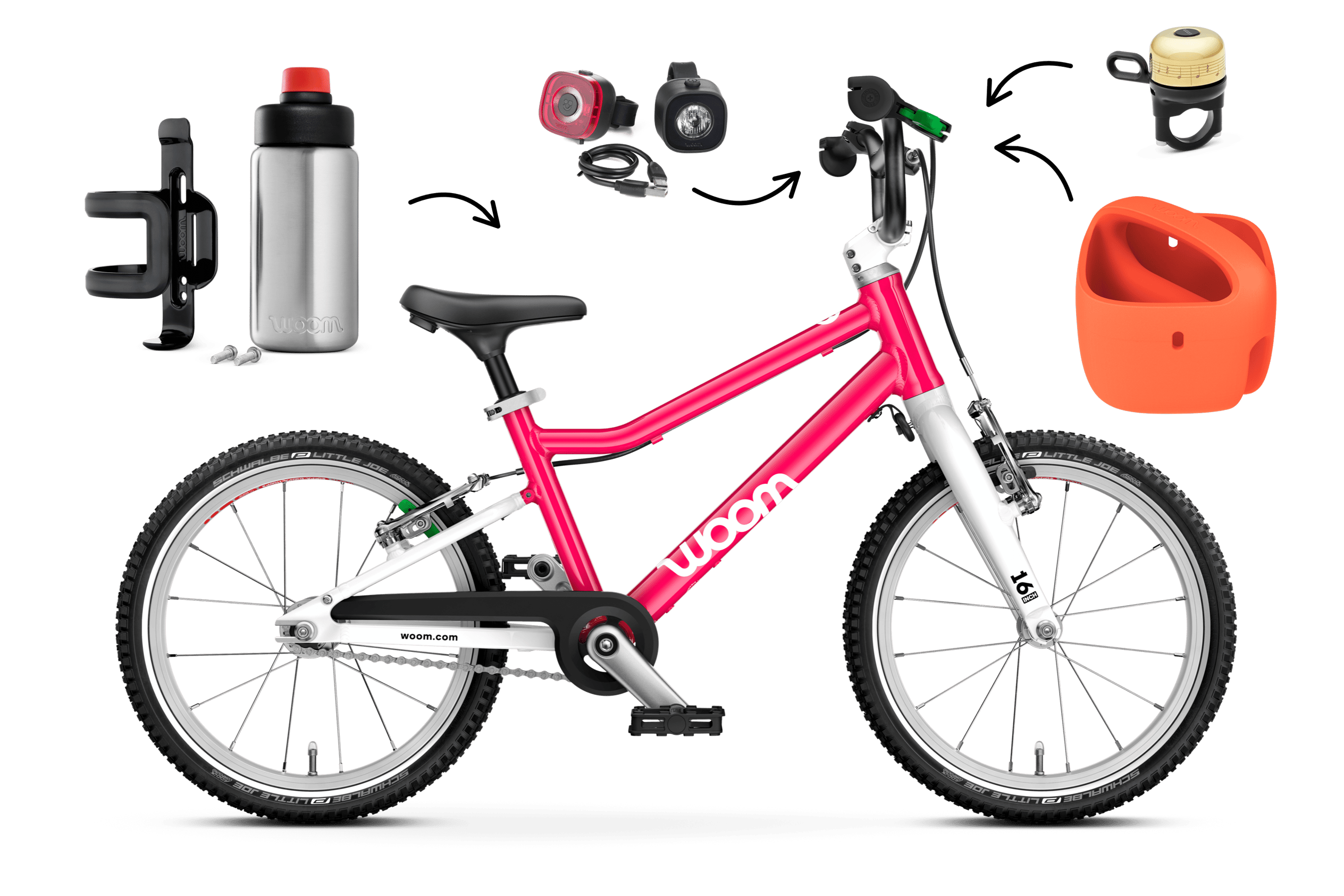 Profile view of the woom GO 3 bike for children aged 4 years and up